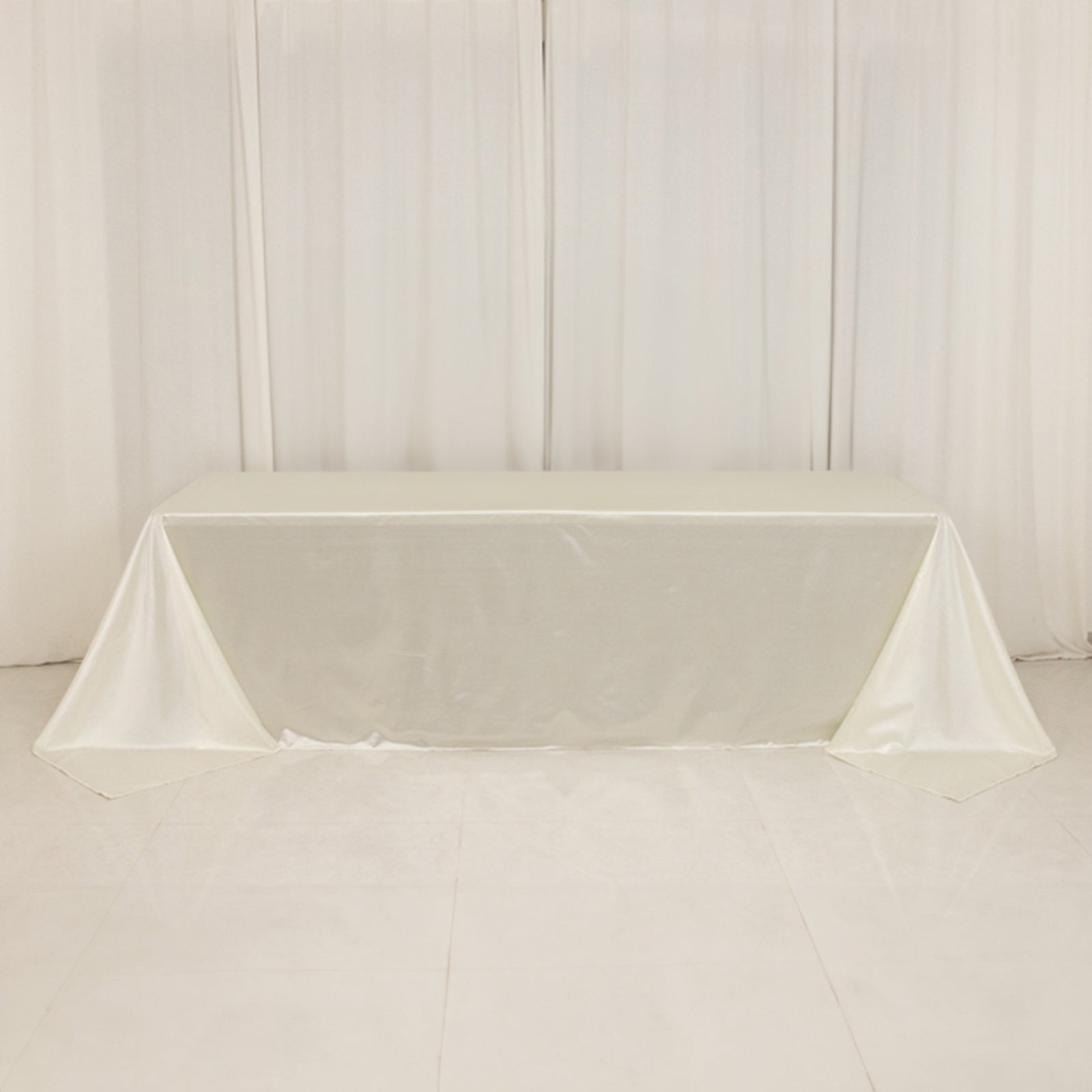 Hot Deal! Premium Shimmering Pearl White Scuba Tablecloth - Wrinkle & Stain Free