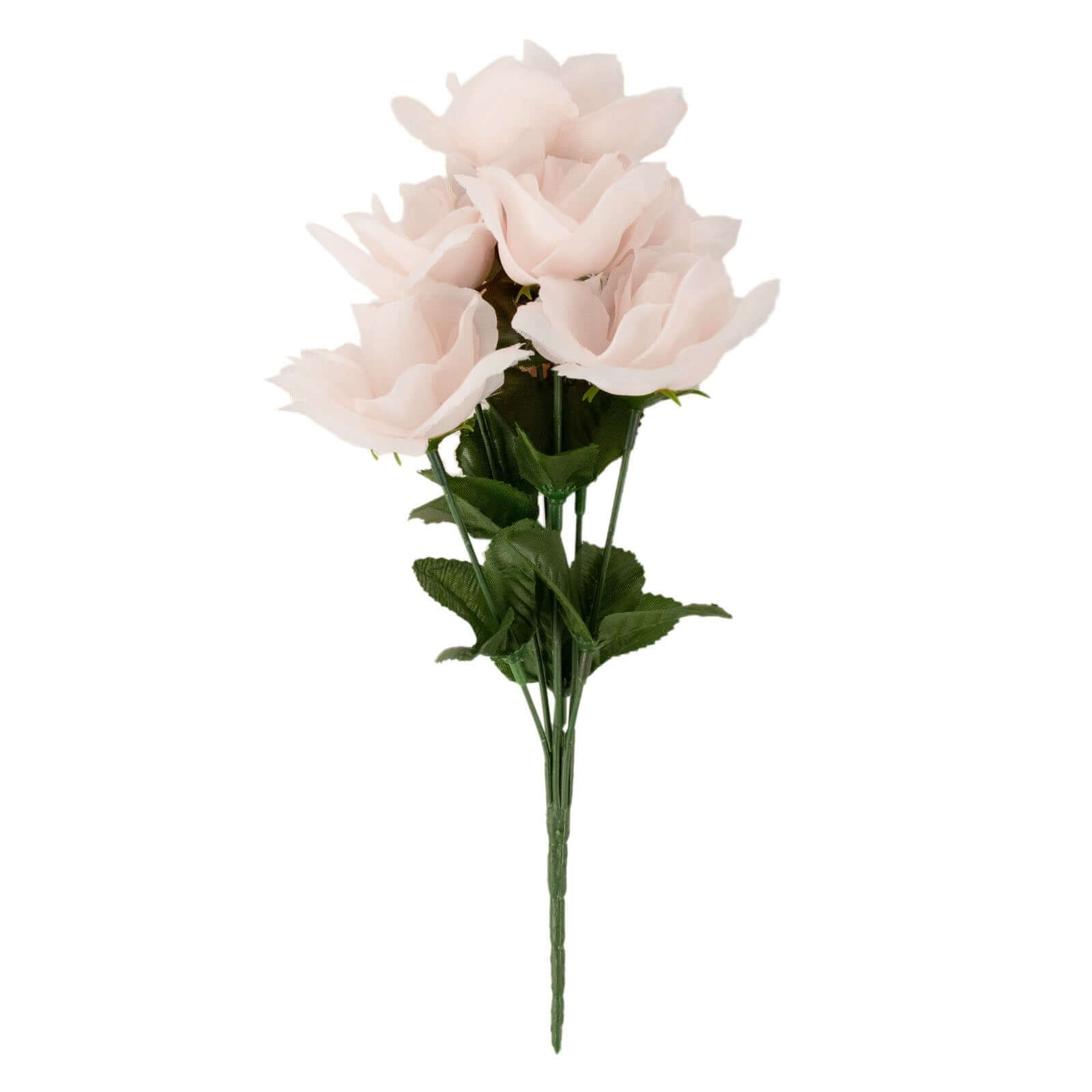 12 Bushes of Premium Blush Artificial Silk Rose Flowers, 84 Roses in Total