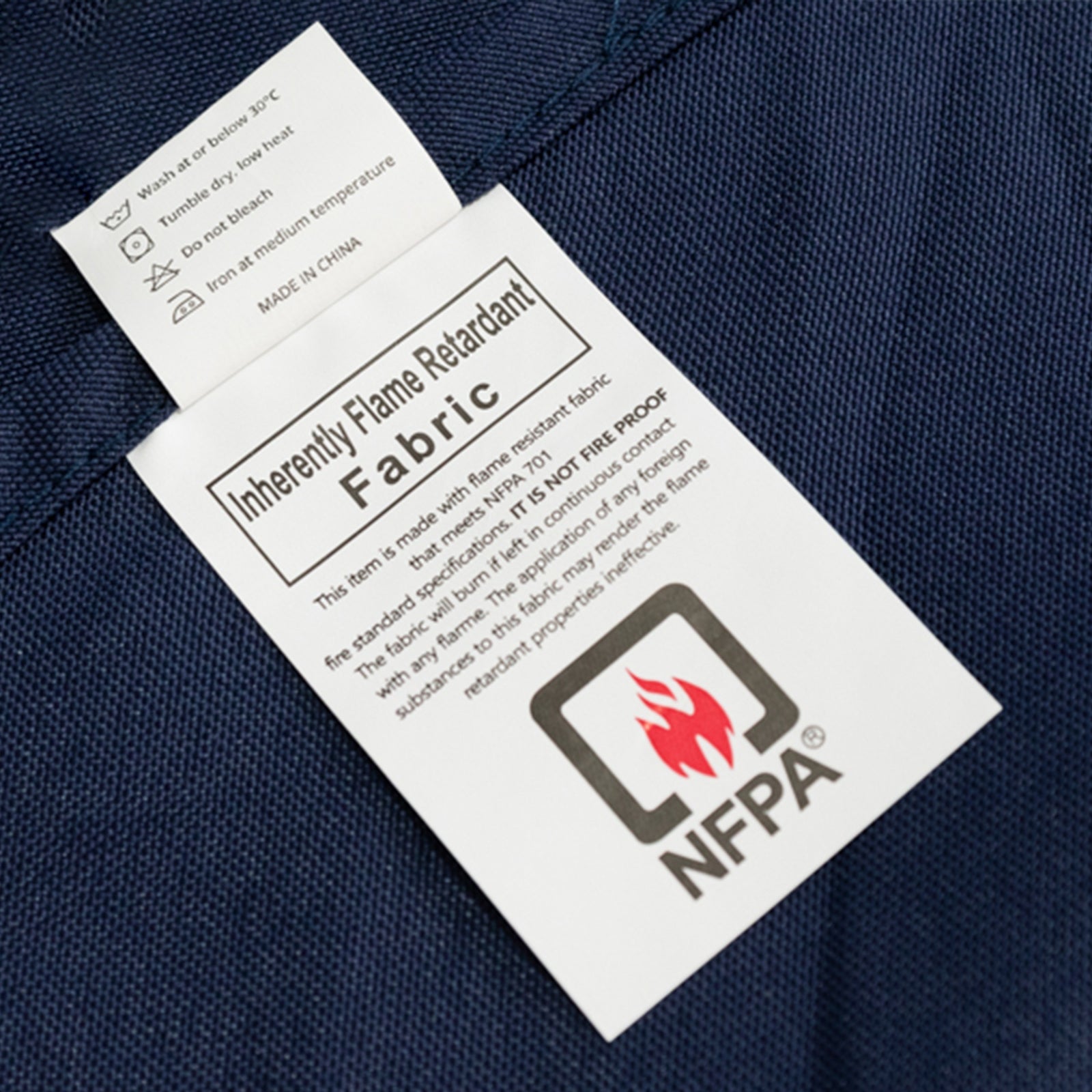 Navy Blue Fitted 8ft Rectangular High-Performance Fire Retardant Premium Polyester Tablecloth