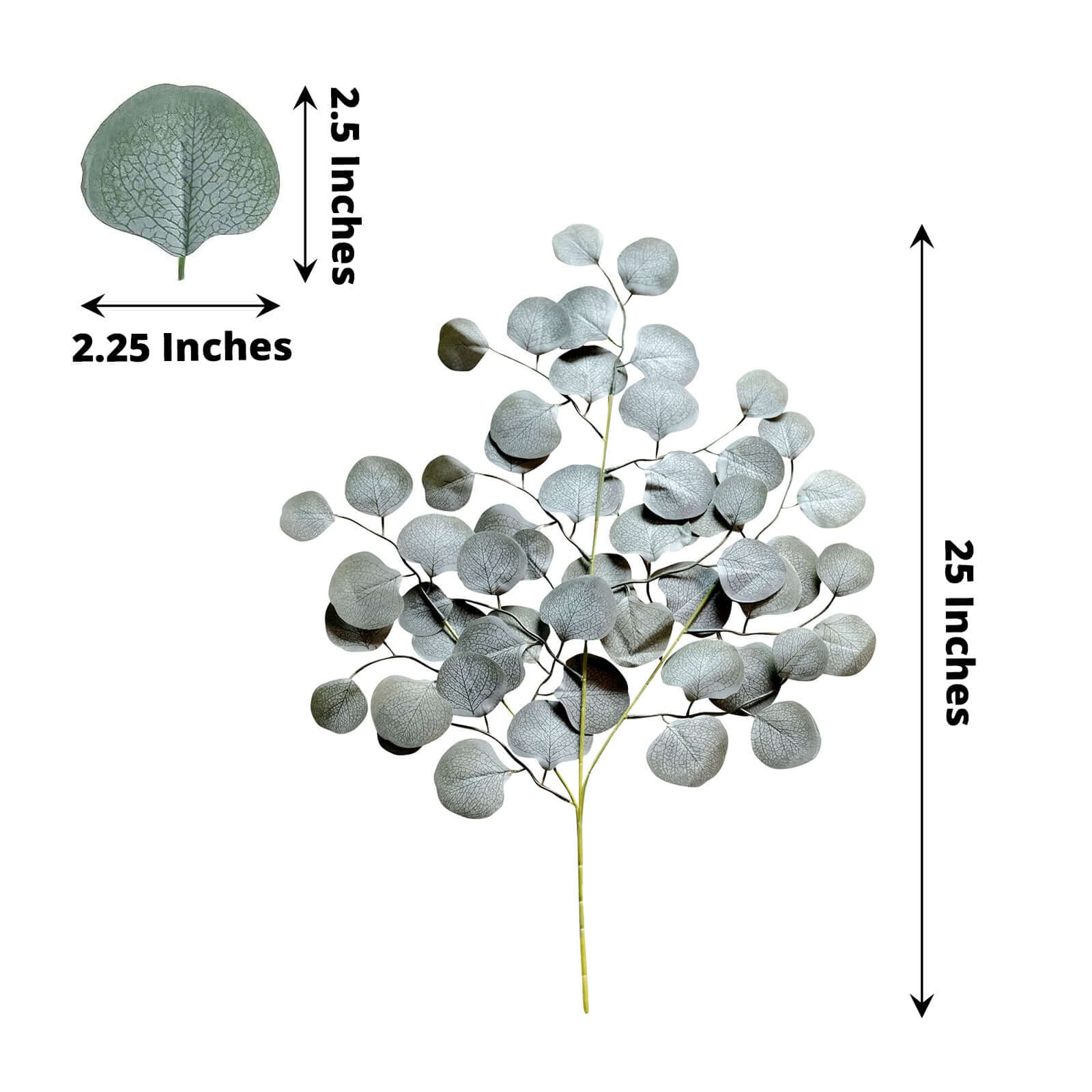 Special Offer! 4-Piece Set of Frosted Green Artificial Silk Eucalyptus Leaf Branches for Decor