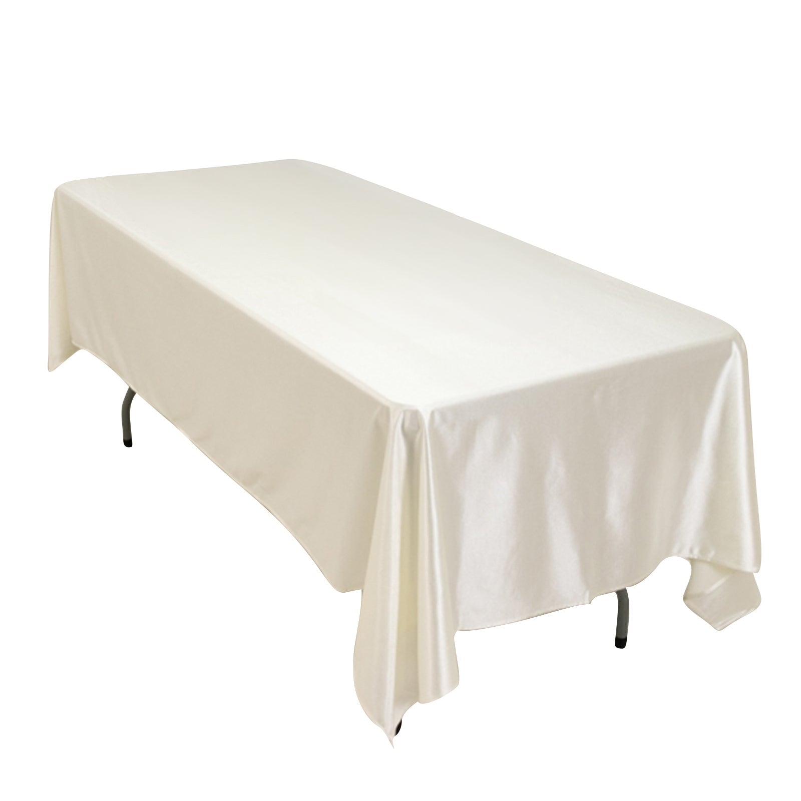 Hot Sale! Premium Wrinkle-Free & Stain-Resistant Scuba Rectangular Tablecloth in Shimmering Pearl White (60x102)