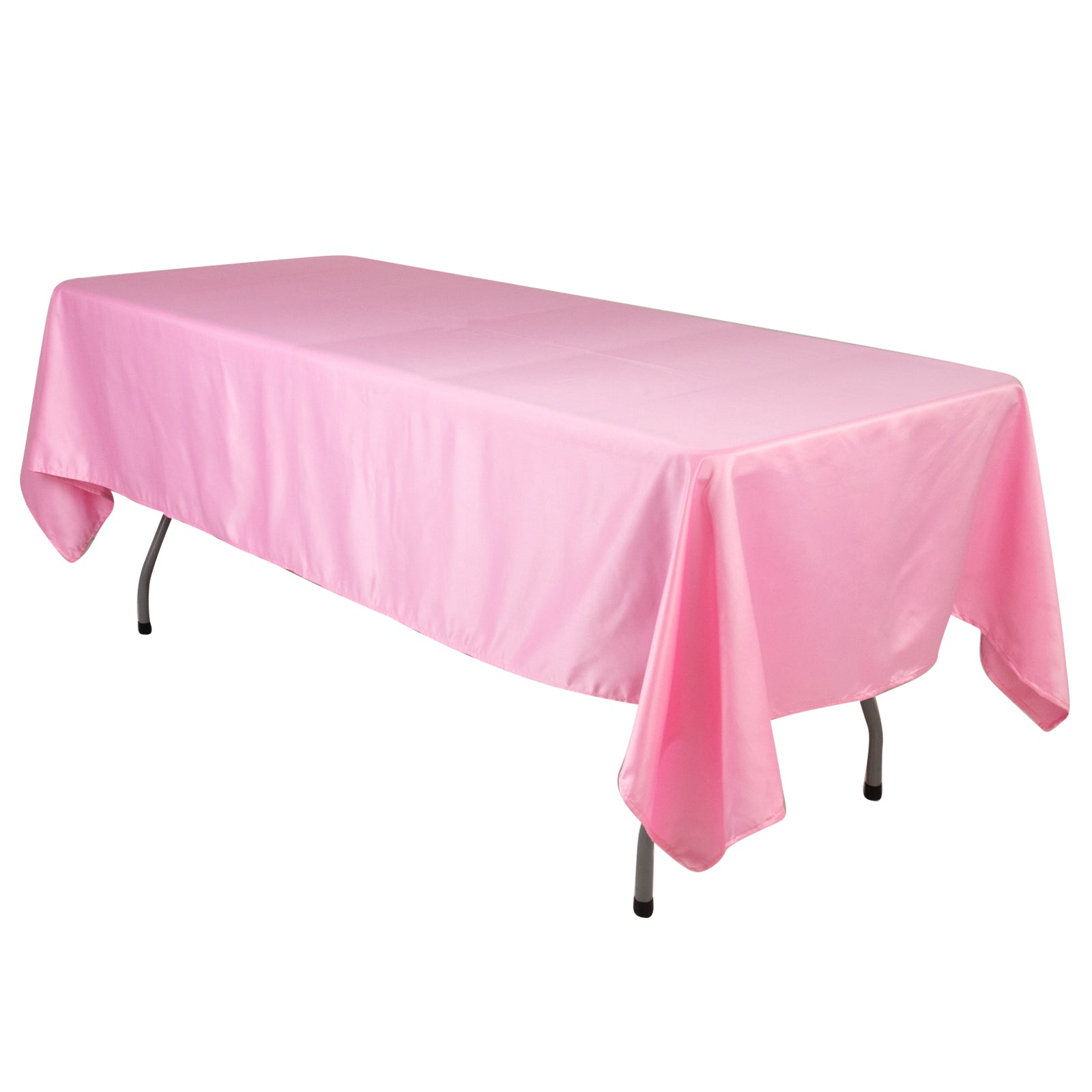 Hot Deal! Pink Lamour Satin Rectangle Tablecloth 60x102 - Durable & Silky Soft