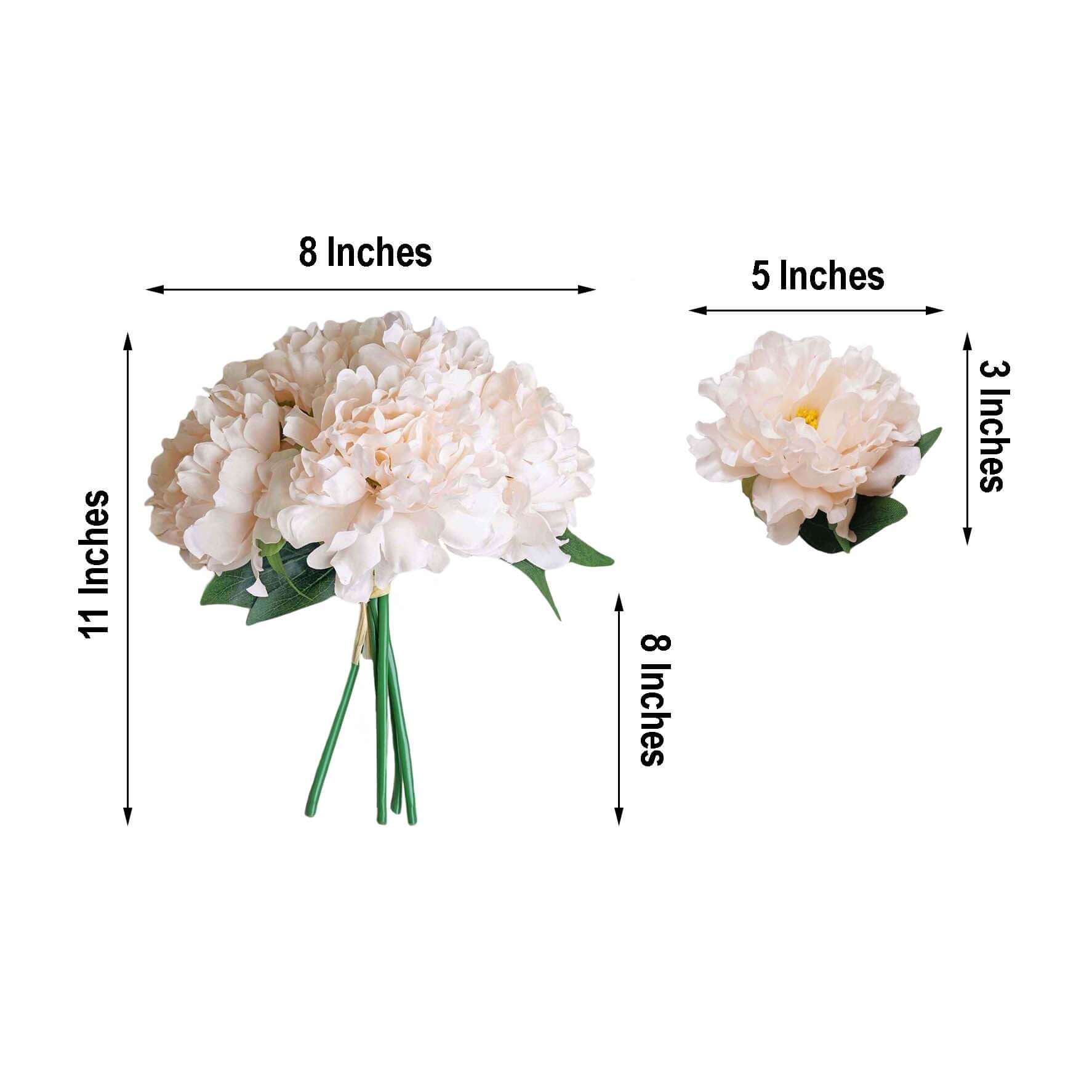 Hot Sale! 11-piece Blush Artificial Silk Peony Flower Bouquet for Various Occasions
