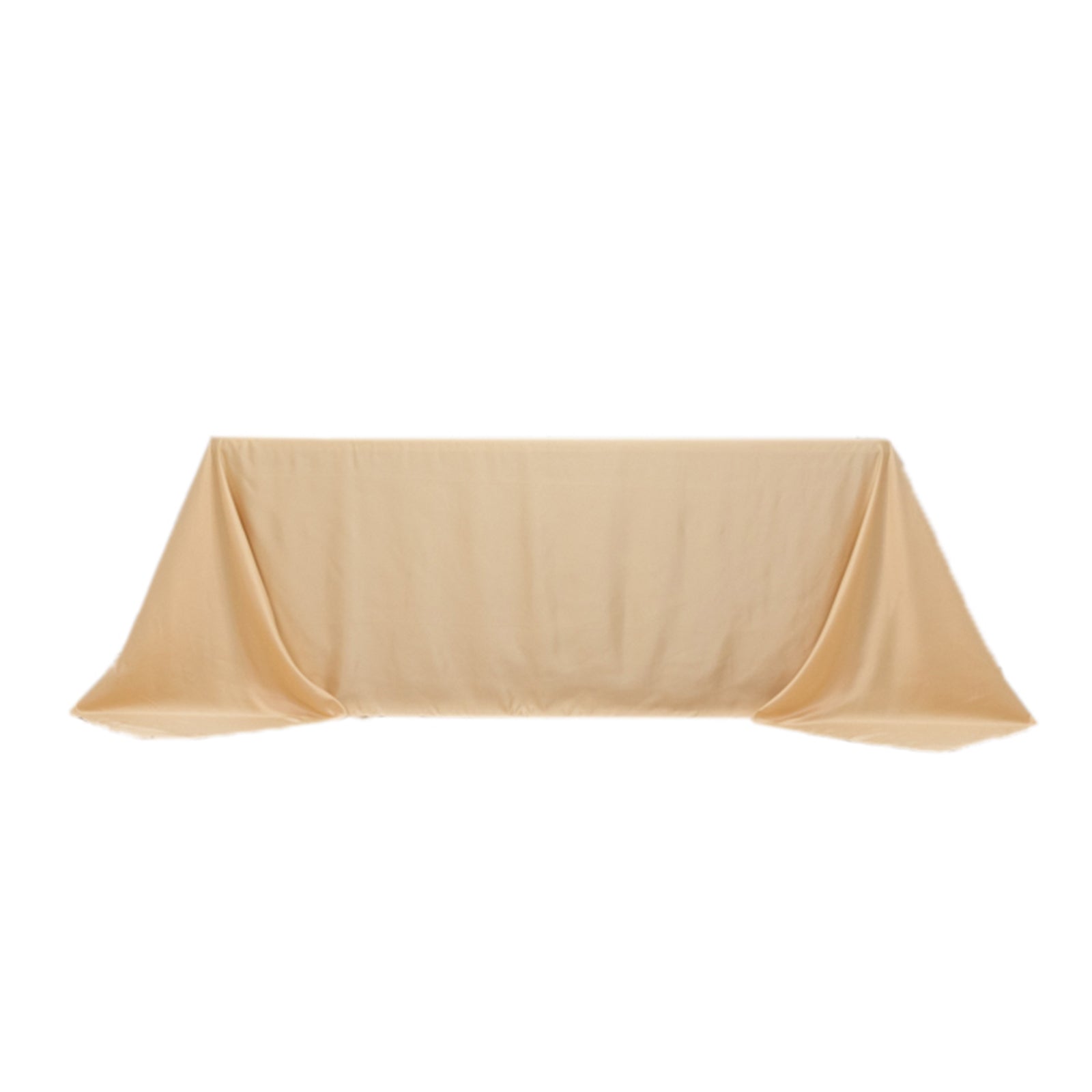 Lamour Satin Beige Rectangle Tablecloth - Soft, Silk-Like & Durable
