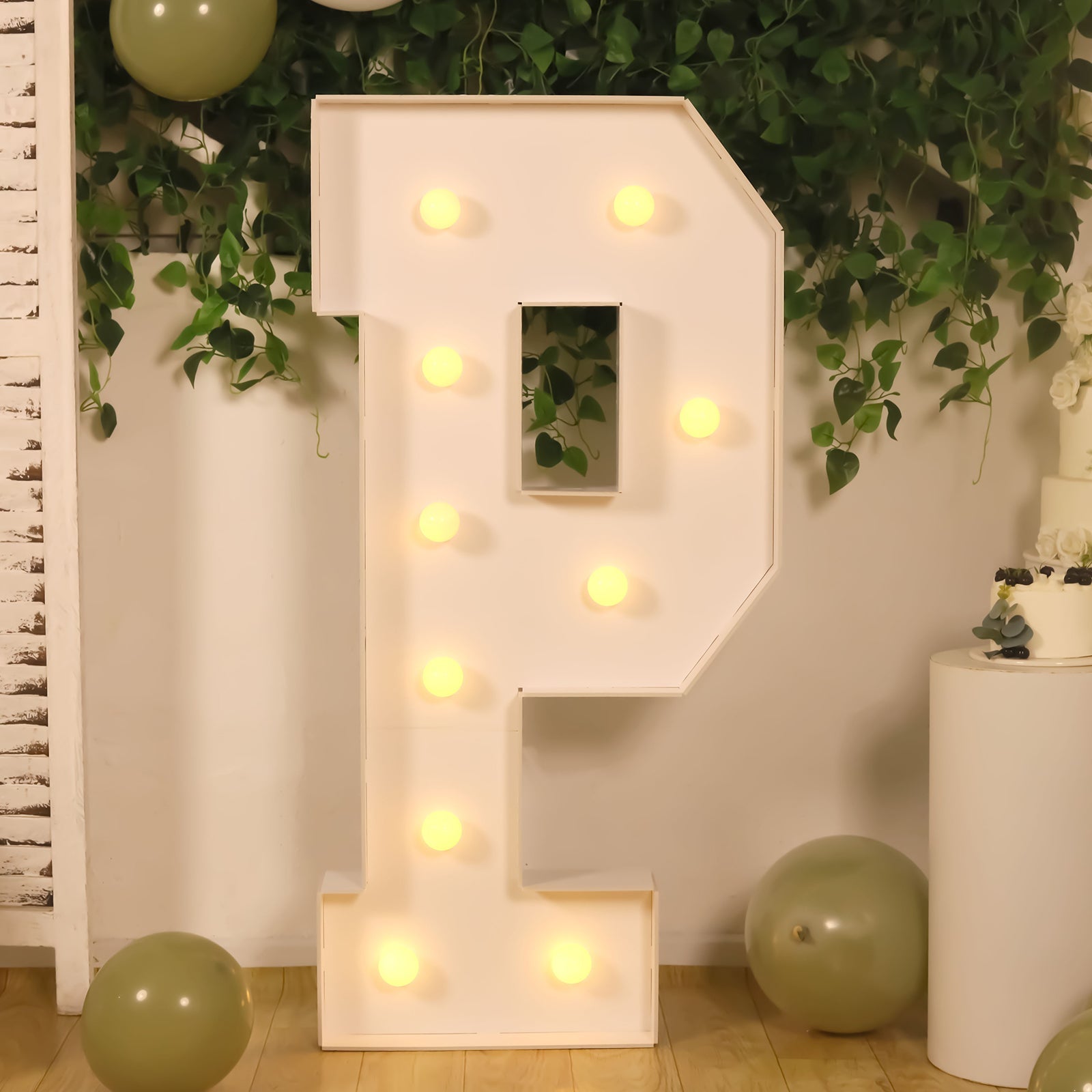 Get This 4ft White Giant LED Marquee Letter P! Warm White LEDs, Foam Board, Glue Gun Included