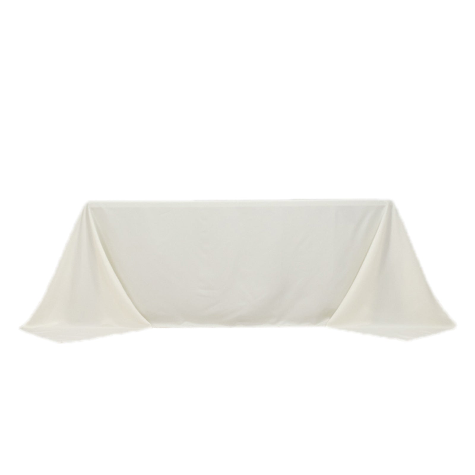 Ivory Fire Retardant Premium Polyester 90x132 Rectangular Tablecloth - High-Performance Seamless Cover