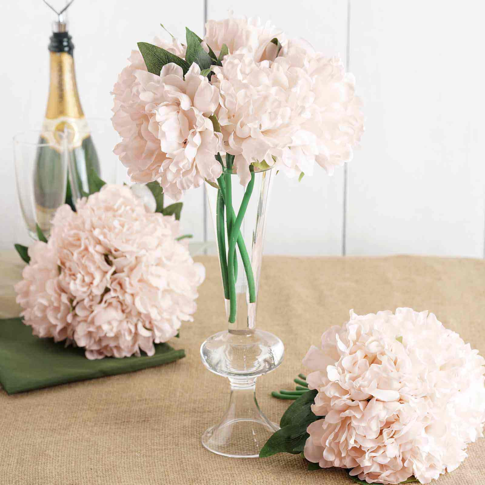Hot Sale! 11-piece Blush Artificial Silk Peony Flower Bouquet for Various Occasions