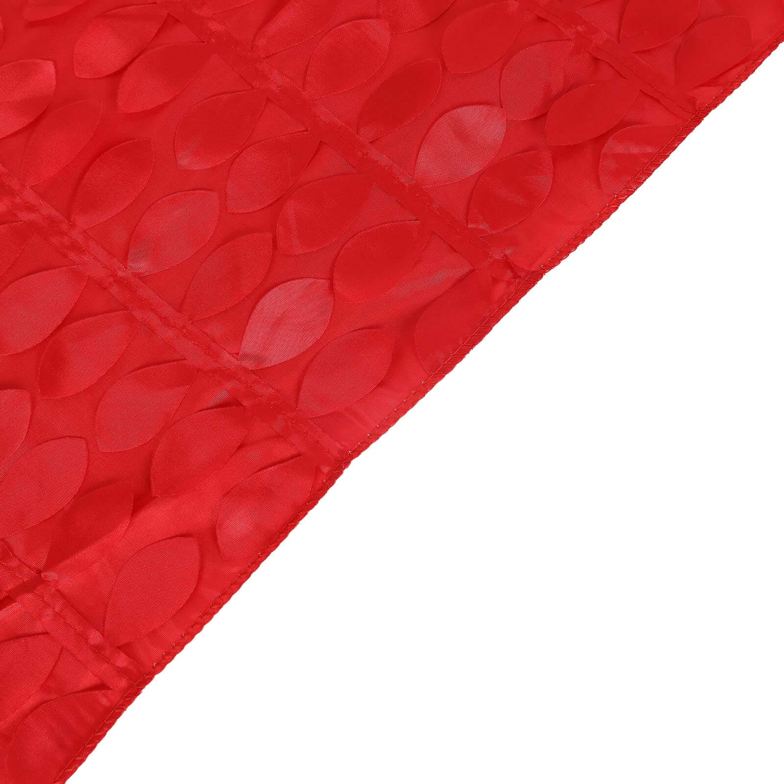 Hot Deal! Red Taffeta Rectangle Tablecloth with 3D Leaf Petal Design, 90x132