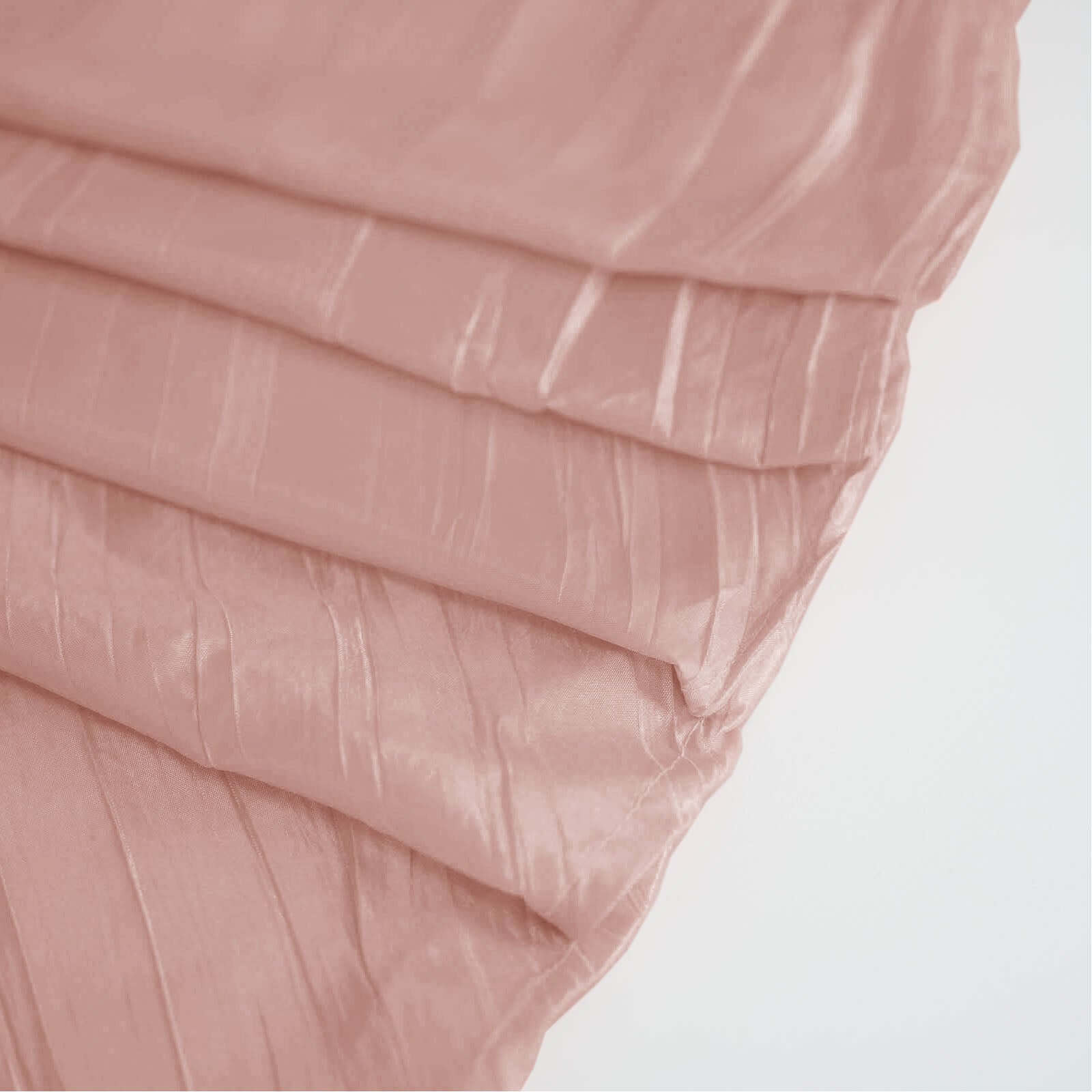 Seamless Accordion Crinkle Dusty Rose Taffeta Rectangle Tablecloth 90x132