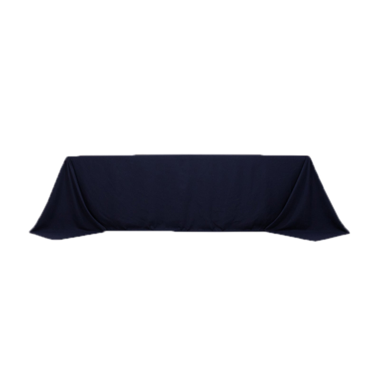 Seamless Wrinkle-Resistant Navy Blue Cotton Blend 90x156 Rectangle Tablecloth