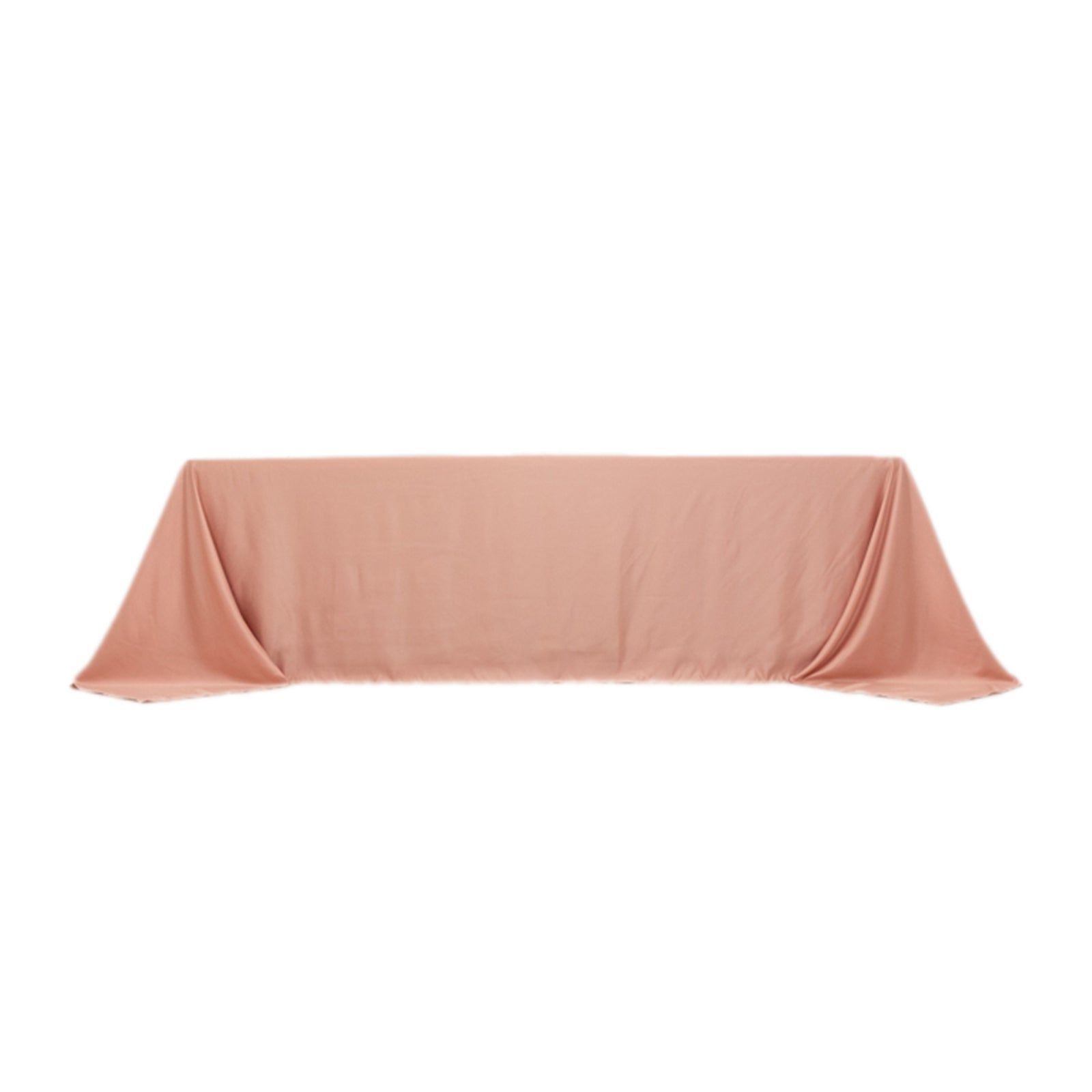 Luxurious Dusty Rose Lamour Satin 90x156 Rectangle Seamless Tablecloth