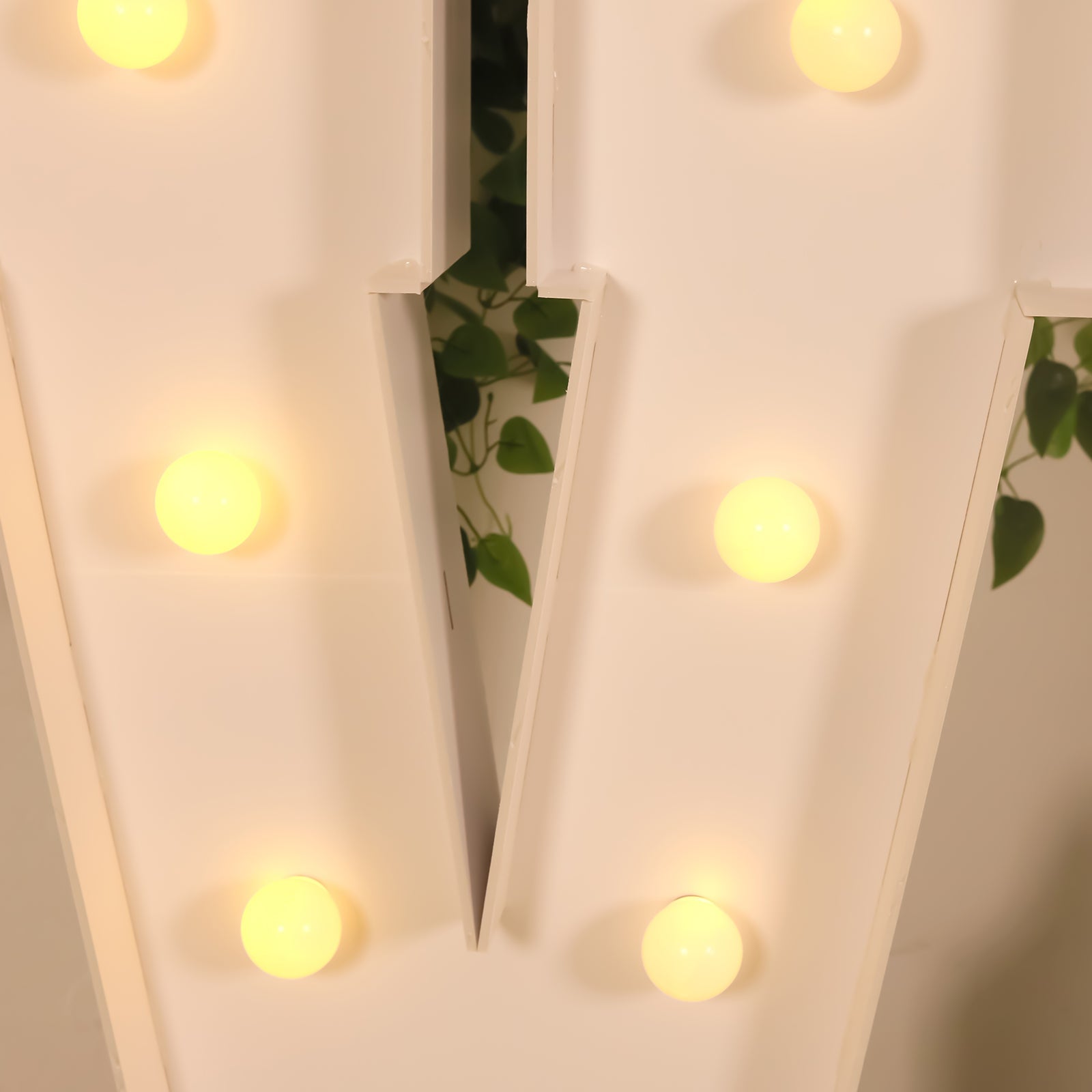 4ft White Giant LED Marquee Light-Up Letter V with 10 Warm White Battery-Operated LEDs, Glue Gun & Sticks