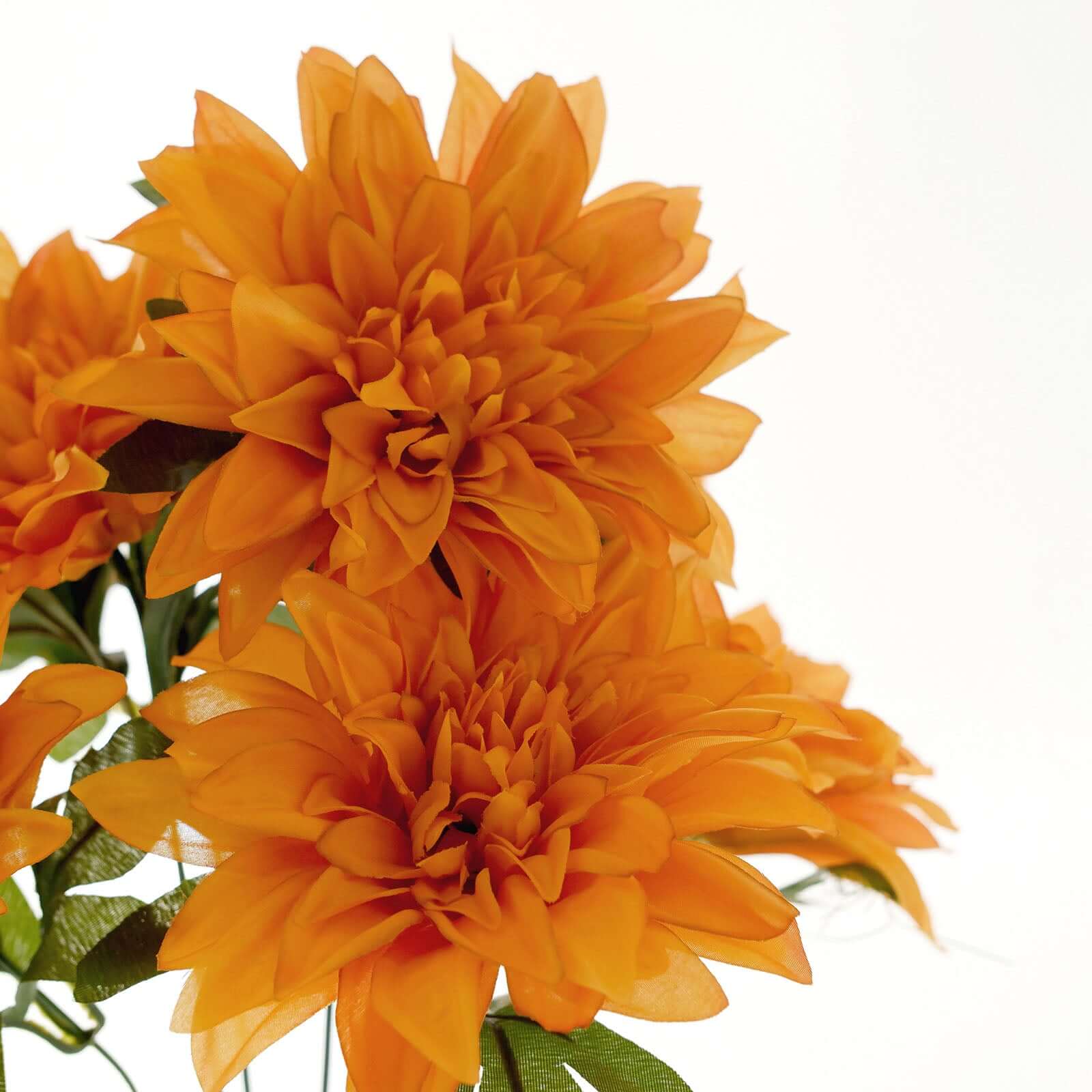 Hot Deal! 2 Bouquets of Orange Artificial Silk Dahlia Flower Spray Bushes - 20 Inches Tall