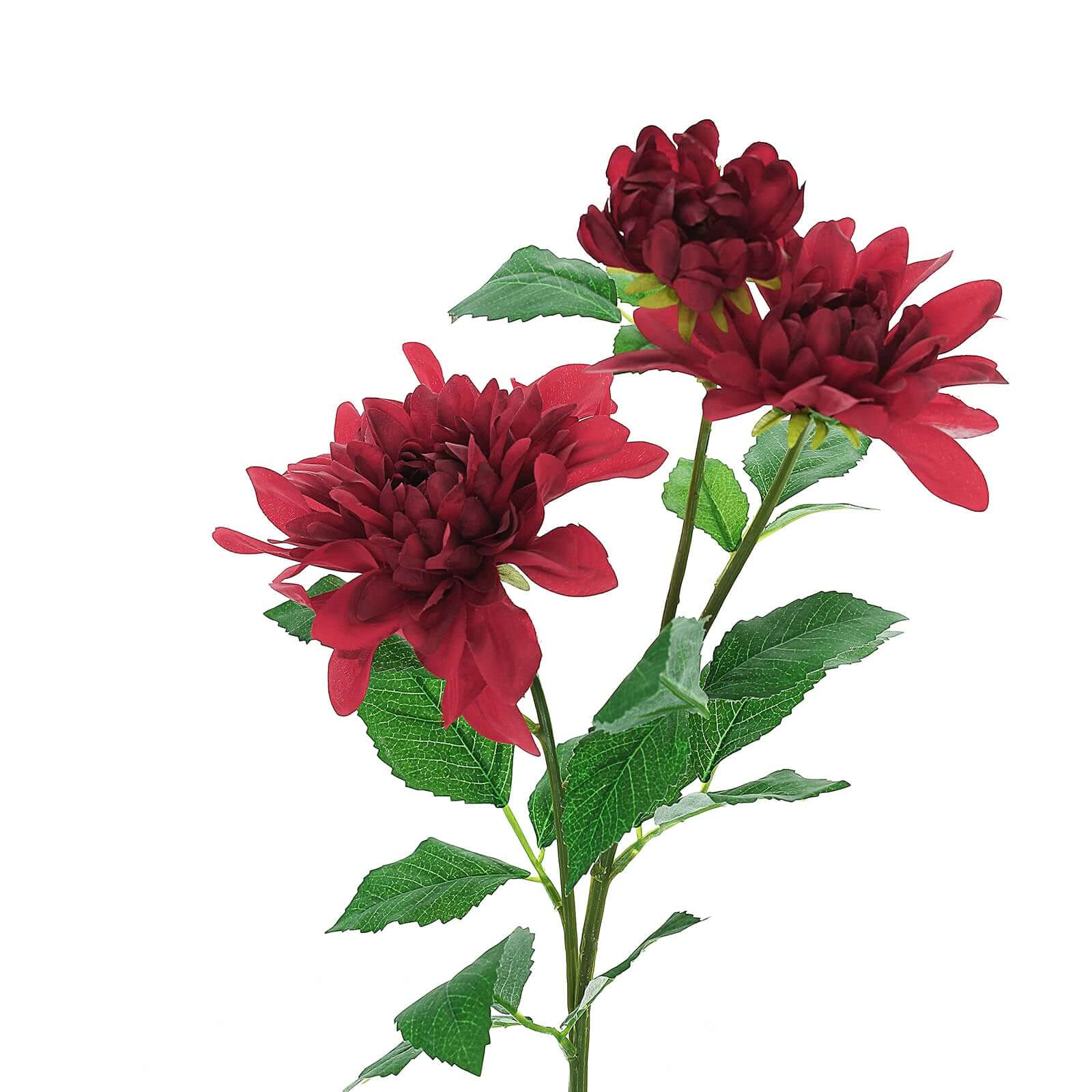 30-Inch Tall Burgundy Artificial Silk Dahlia Flower Stems - Perfect for Stunning Floral Decor