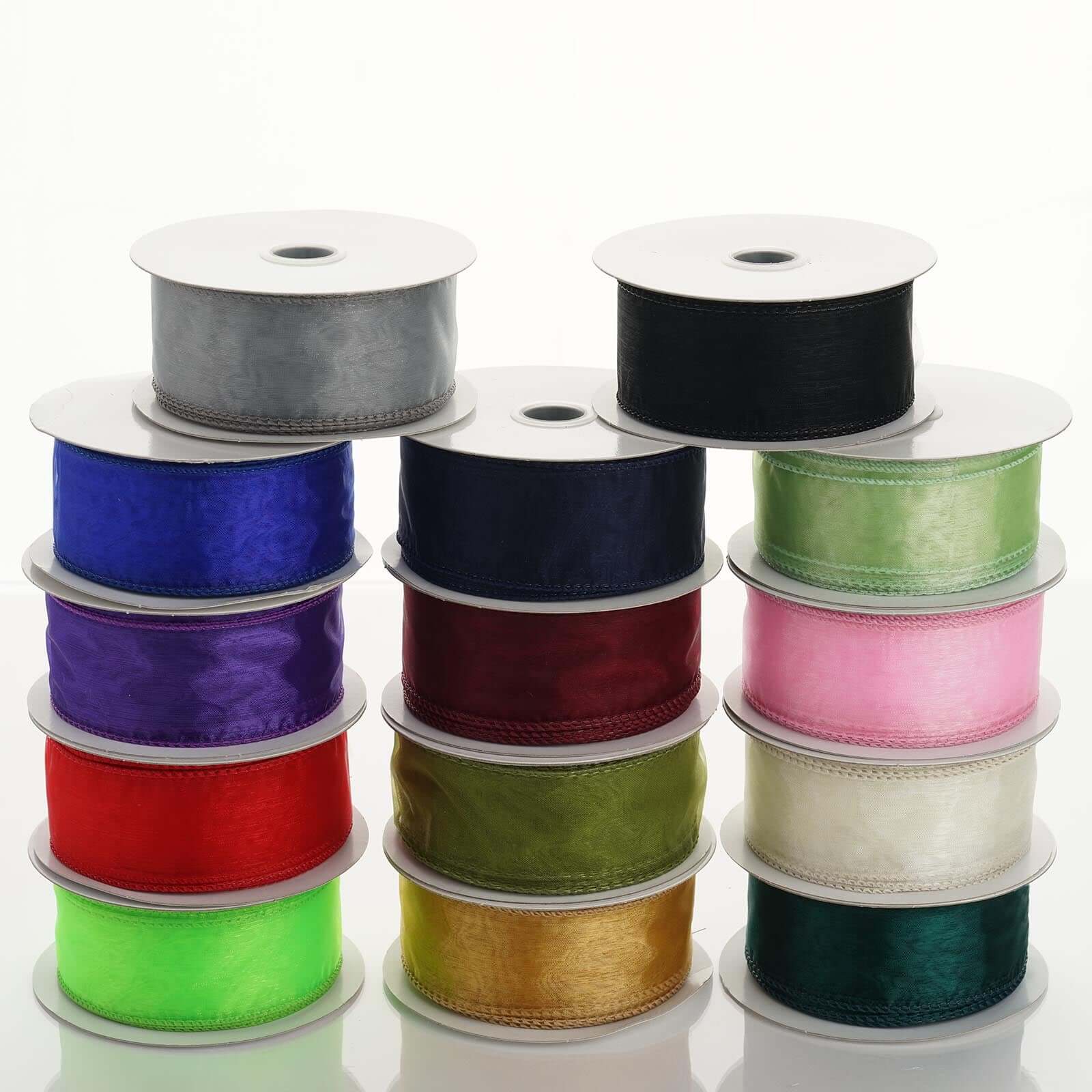 Hot Deal! 10-Yard Ivory 1.5-Inch Wide Sheer Organza Wired Edge Ribbon for Decor