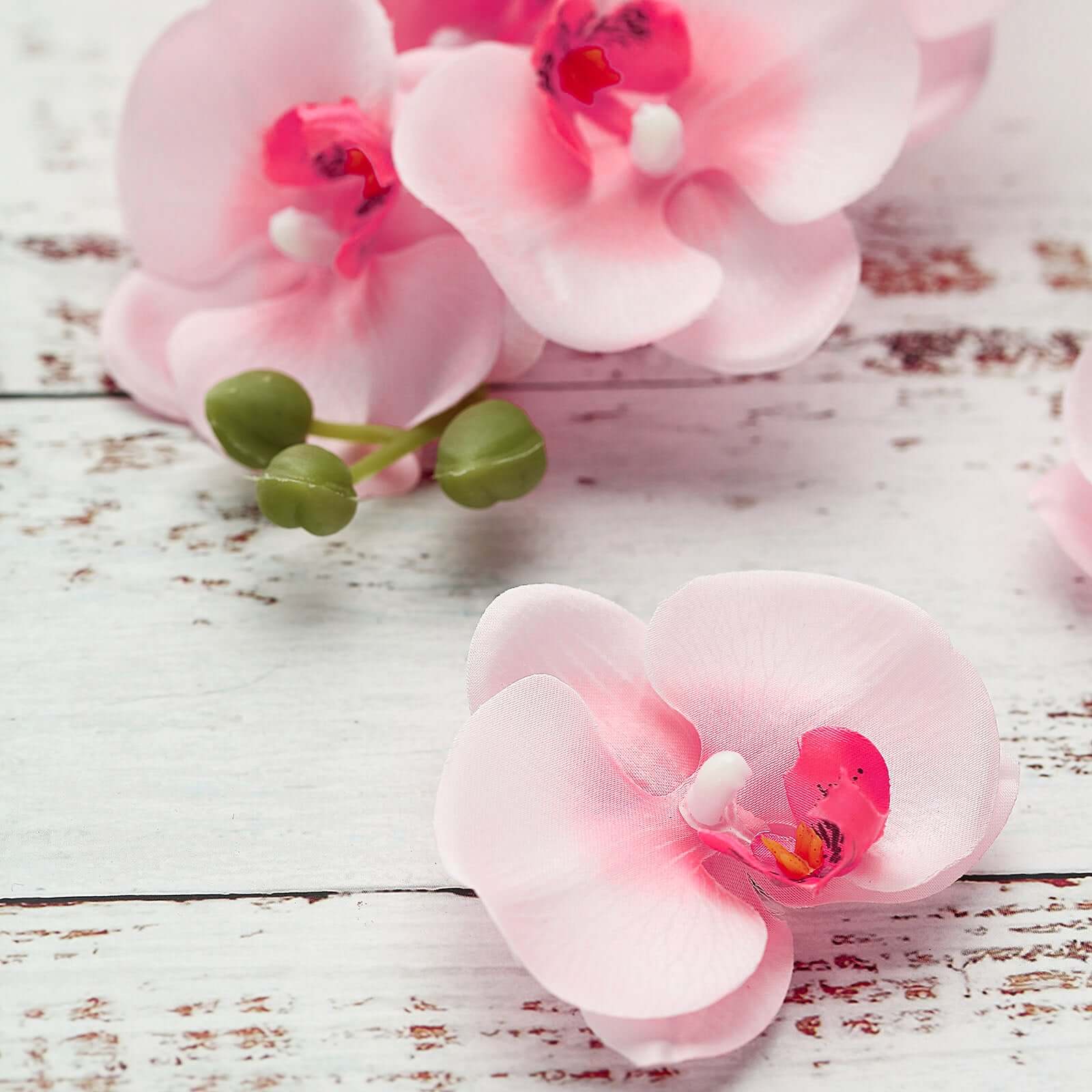 Hot Sale! 20 Pink Silk Artificial Orchid Flower Heads for DIY Floral Decorations