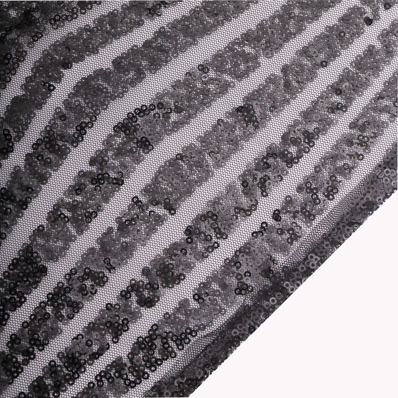 Exclusive Black Sequin Rectangle Tablecloth with Diamond Pattern, 90x132 inches