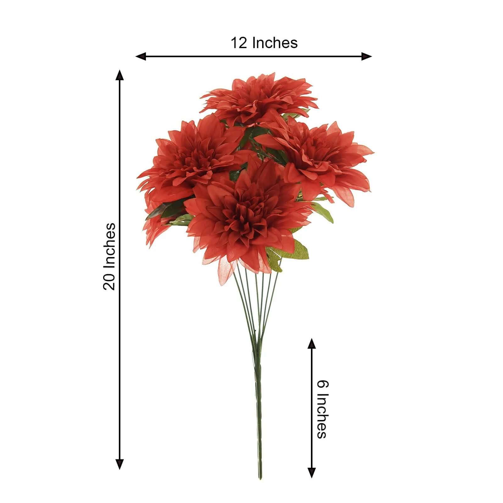 Special Offer! 2 Bouquets of 20 Terracotta Artificial Silk Dahlia Flower Spray Bushes for Decor
