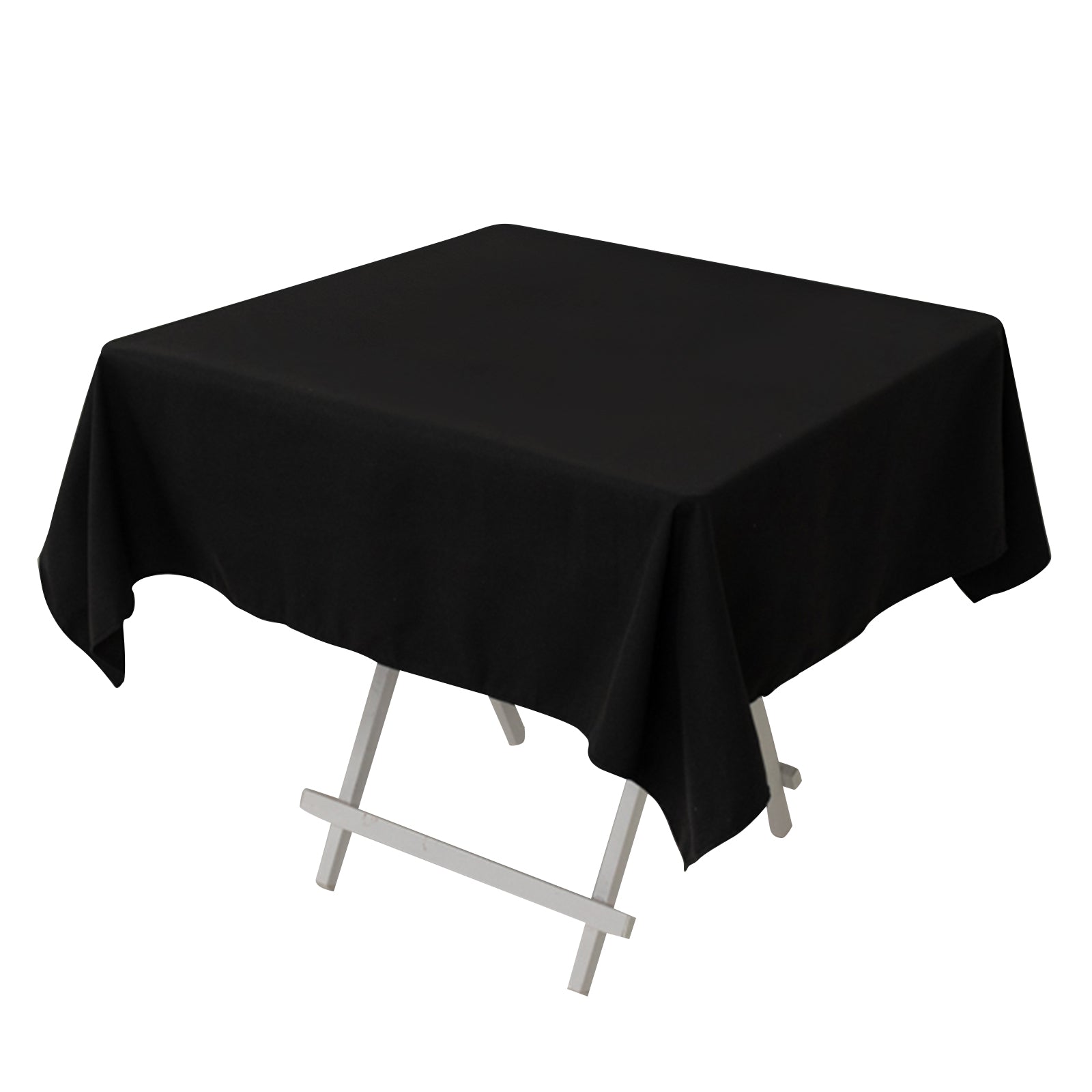 Black 54x54 Square Wrinkle-Resistant Cotton Blend Tablecloth for Modern Tables - Great Deal
