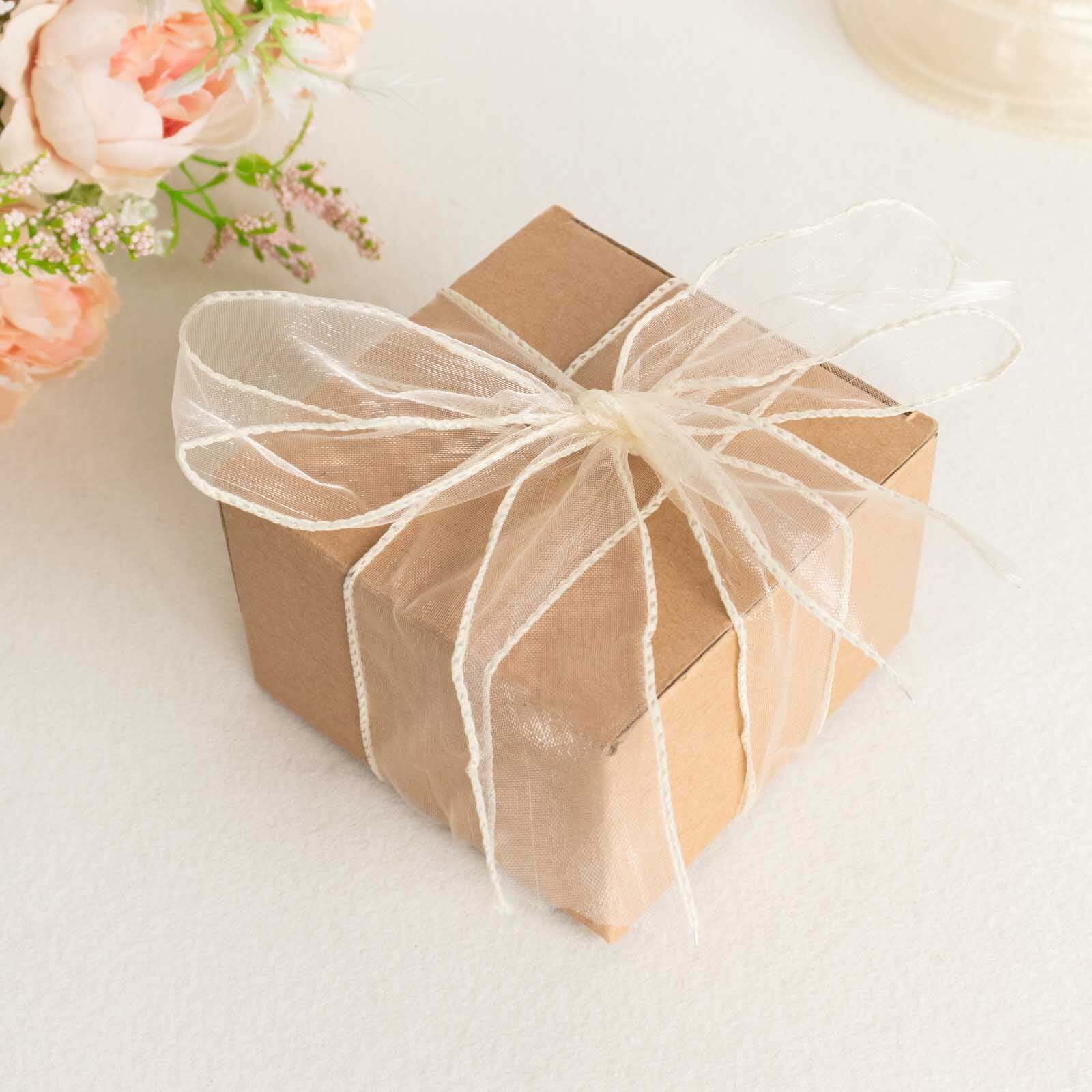 Hot Deal! 10-Yard Ivory 1.5-Inch Wide Sheer Organza Wired Edge Ribbon for Decor