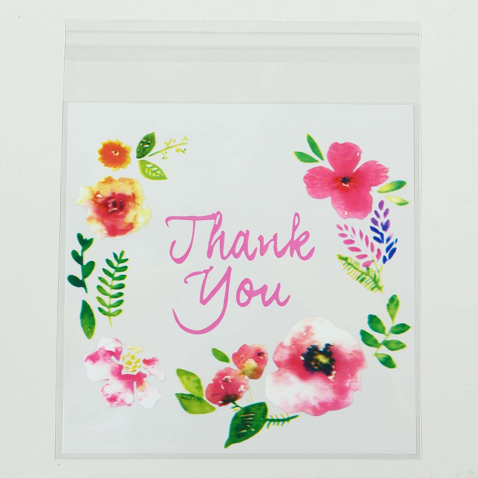 100-Pack White/Clear PVC Decorative Self-Adhesive Cookie Candy Bags - Ideal for Weddings, Birthdays & Parties