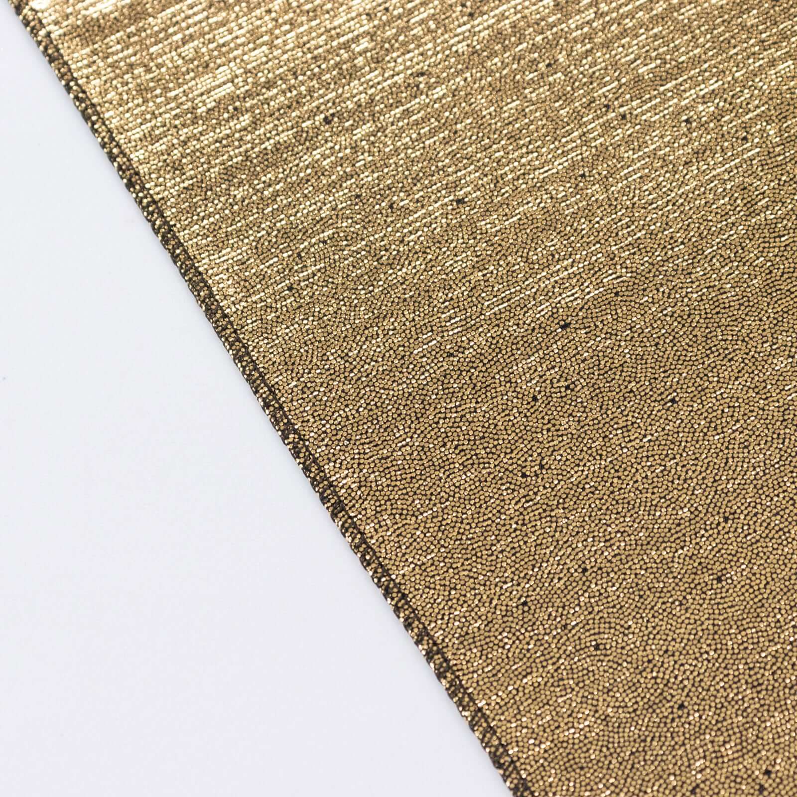 Sparkling Antique Gold Sequin Dots Polyester Rectangle Tablecloth - Wrinkle-Free & Reusable, Ideal for Events