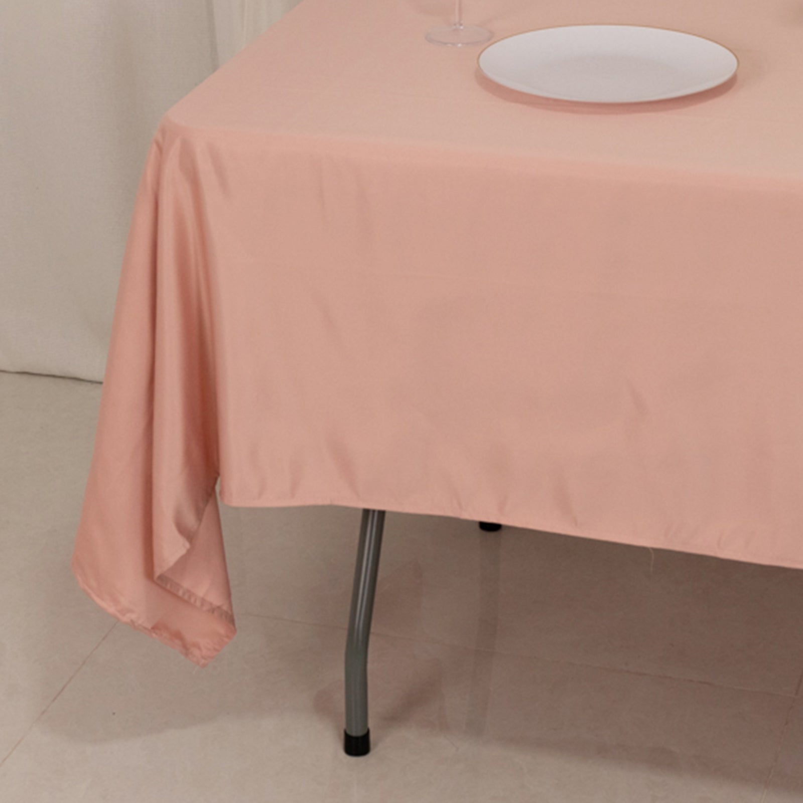 Hot Sale! Durable & Silky Lamour Satin Rectangle Tablecloth in Dusty Rose, 60x102