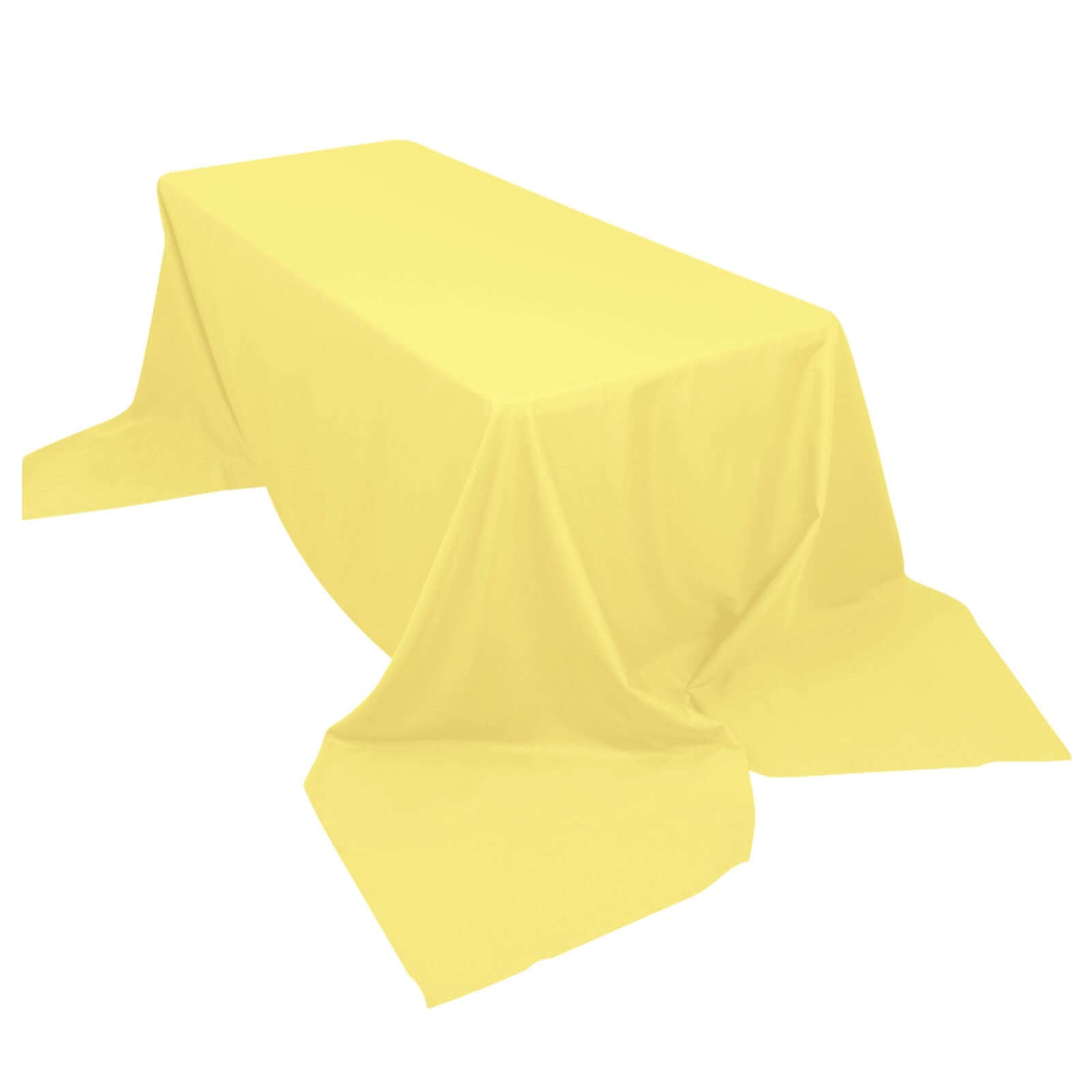 Yellow Seamless Wrinkle-Resistant 90x156 Polyester Rectangle Tablecloth - Ideal for Events