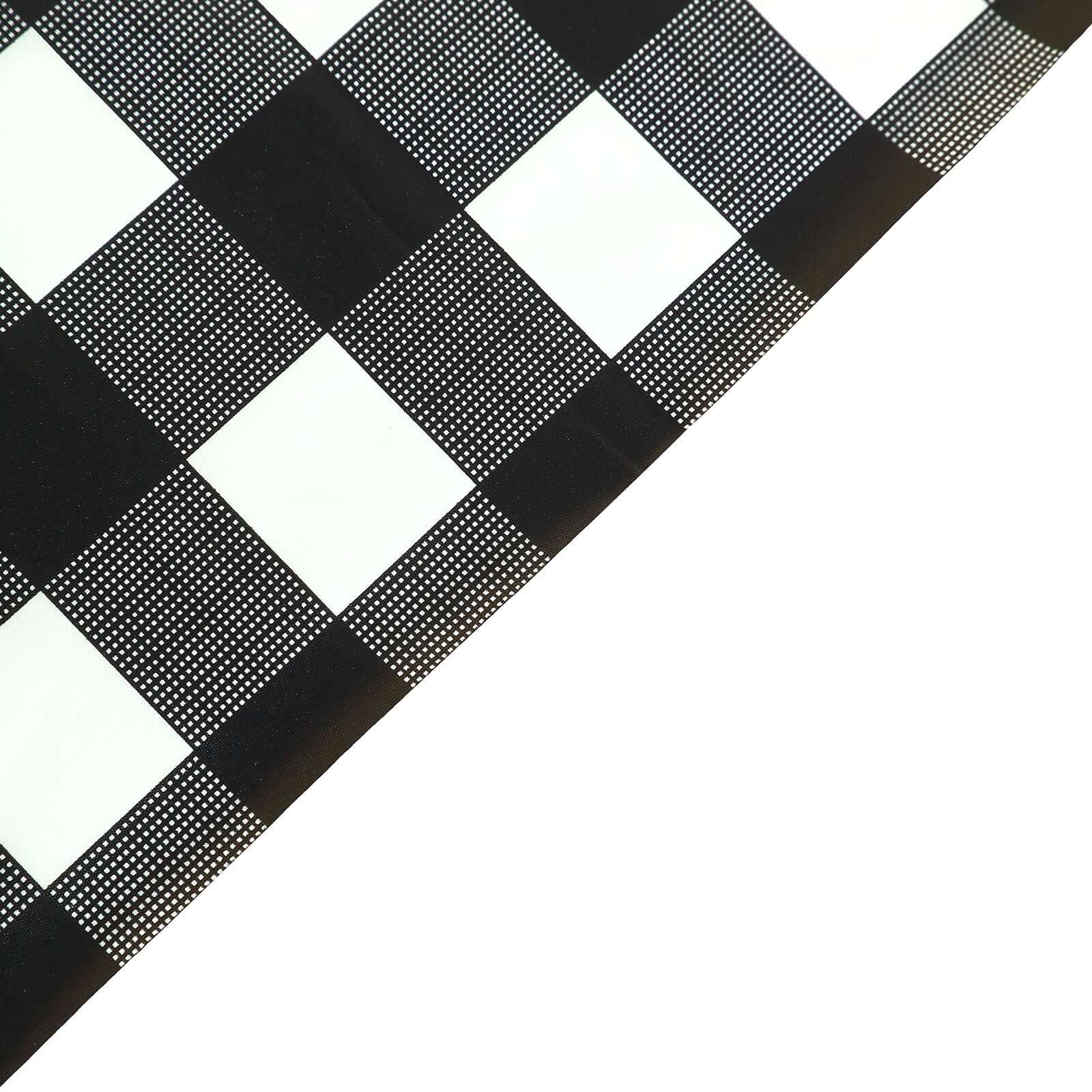 5-Pack Durable PVC Disposable Black Checkered Plastic Rectangle Table Covers 54x108