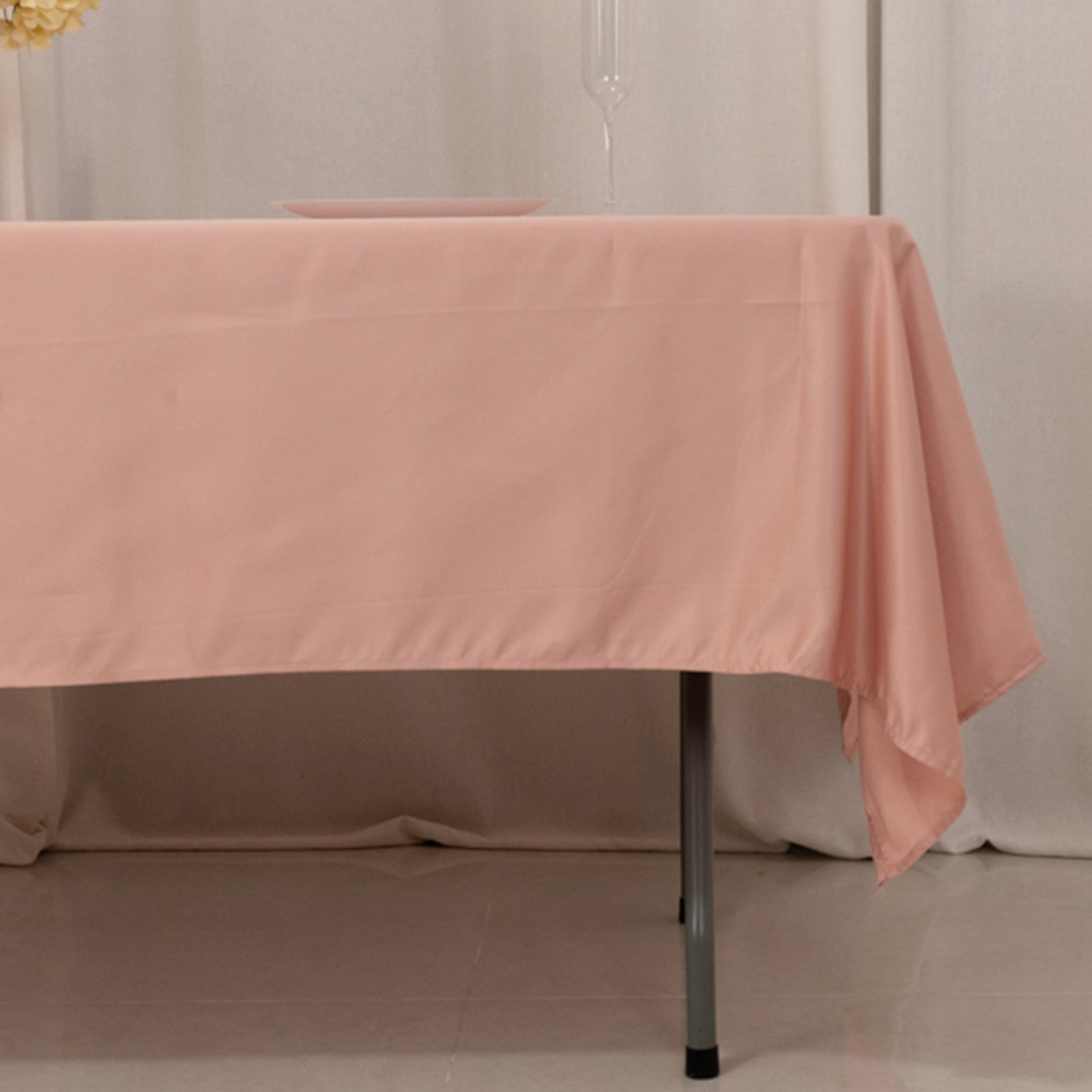 Hot Sale! Durable & Silky Lamour Satin Rectangle Tablecloth in Dusty Rose, 60x102