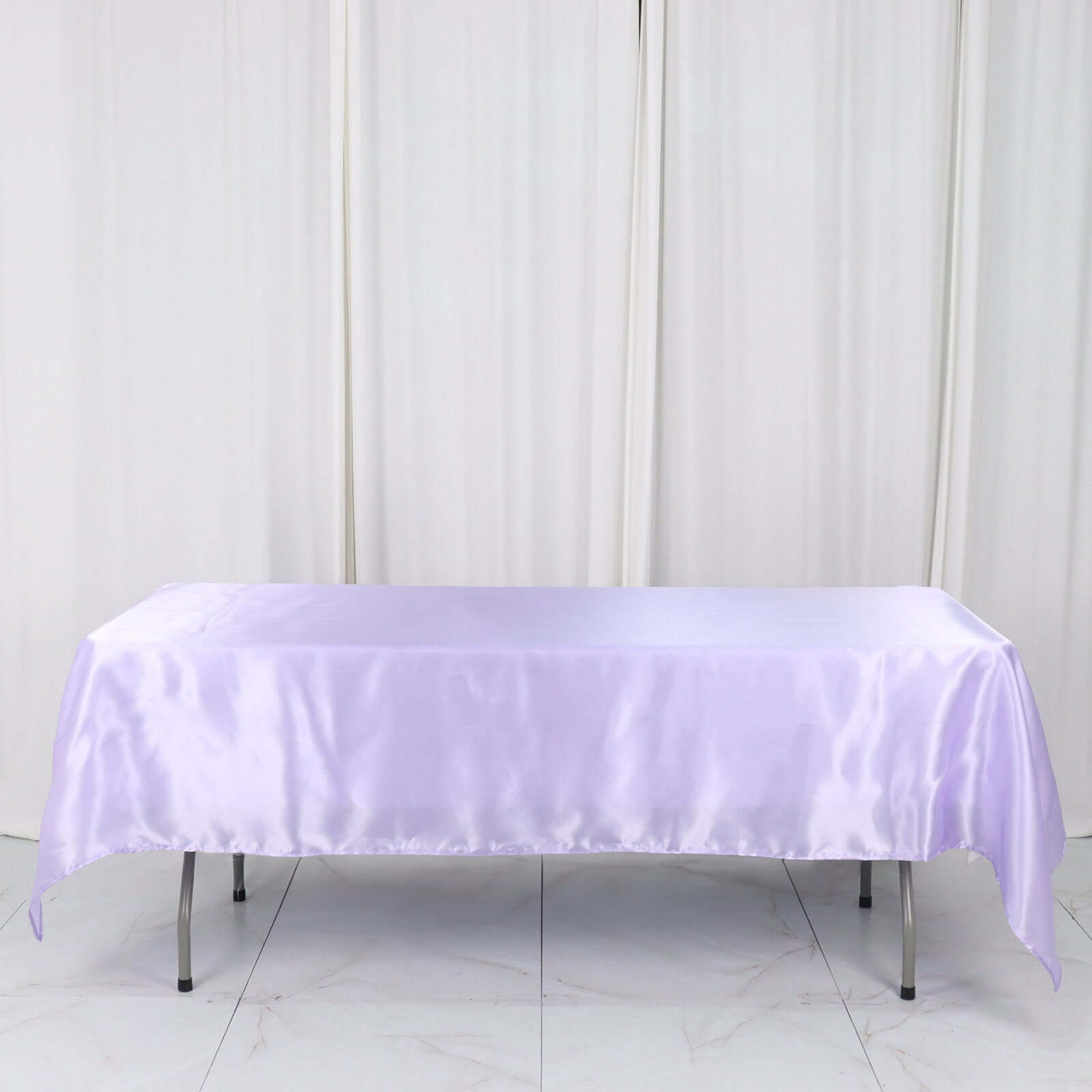 Lavender Lilac Satin Rectangular 60x102 Tablecloth - Lustrous and Smooth Cover