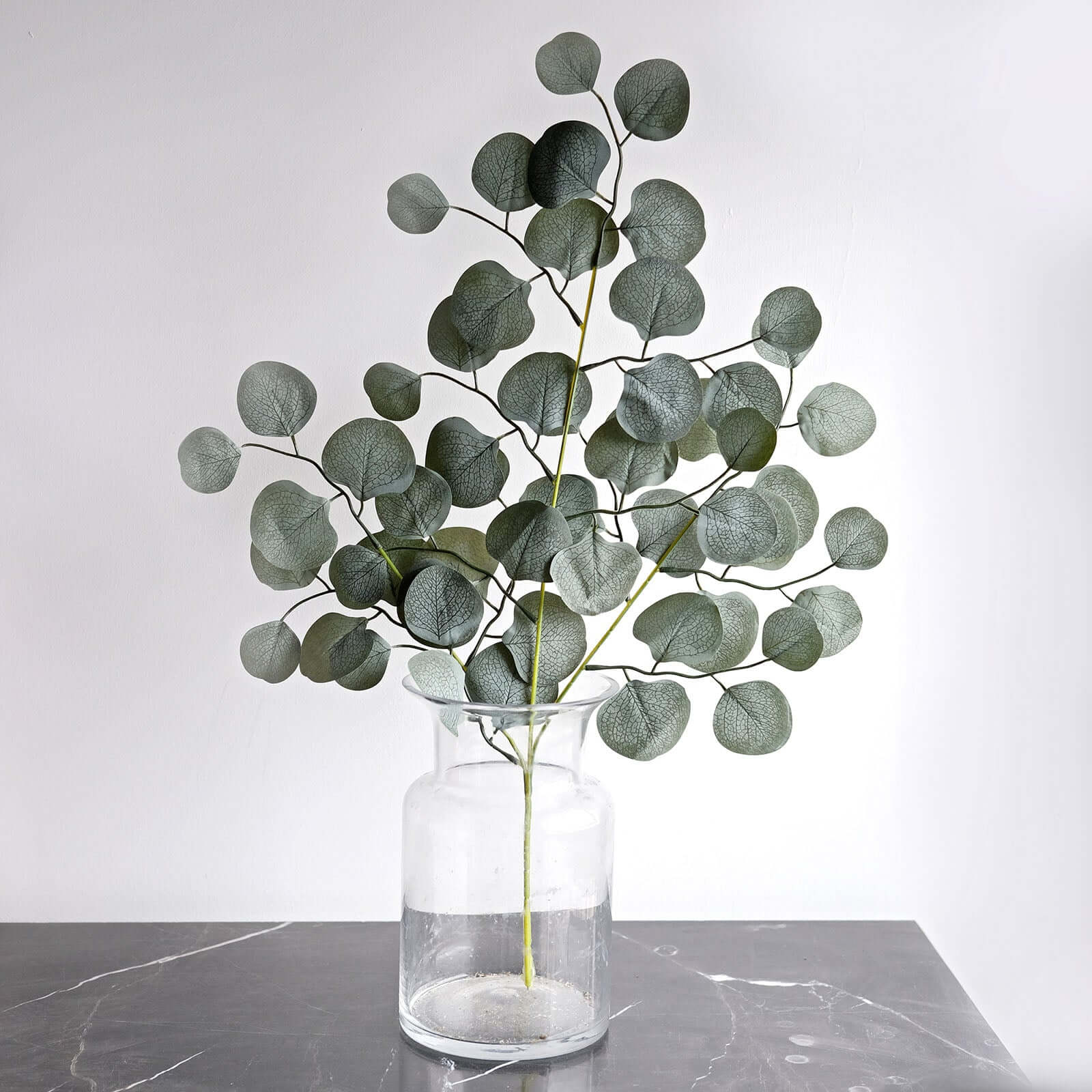 Special Offer! 4-Piece Set of Frosted Green Artificial Silk Eucalyptus Leaf Branches for Decor