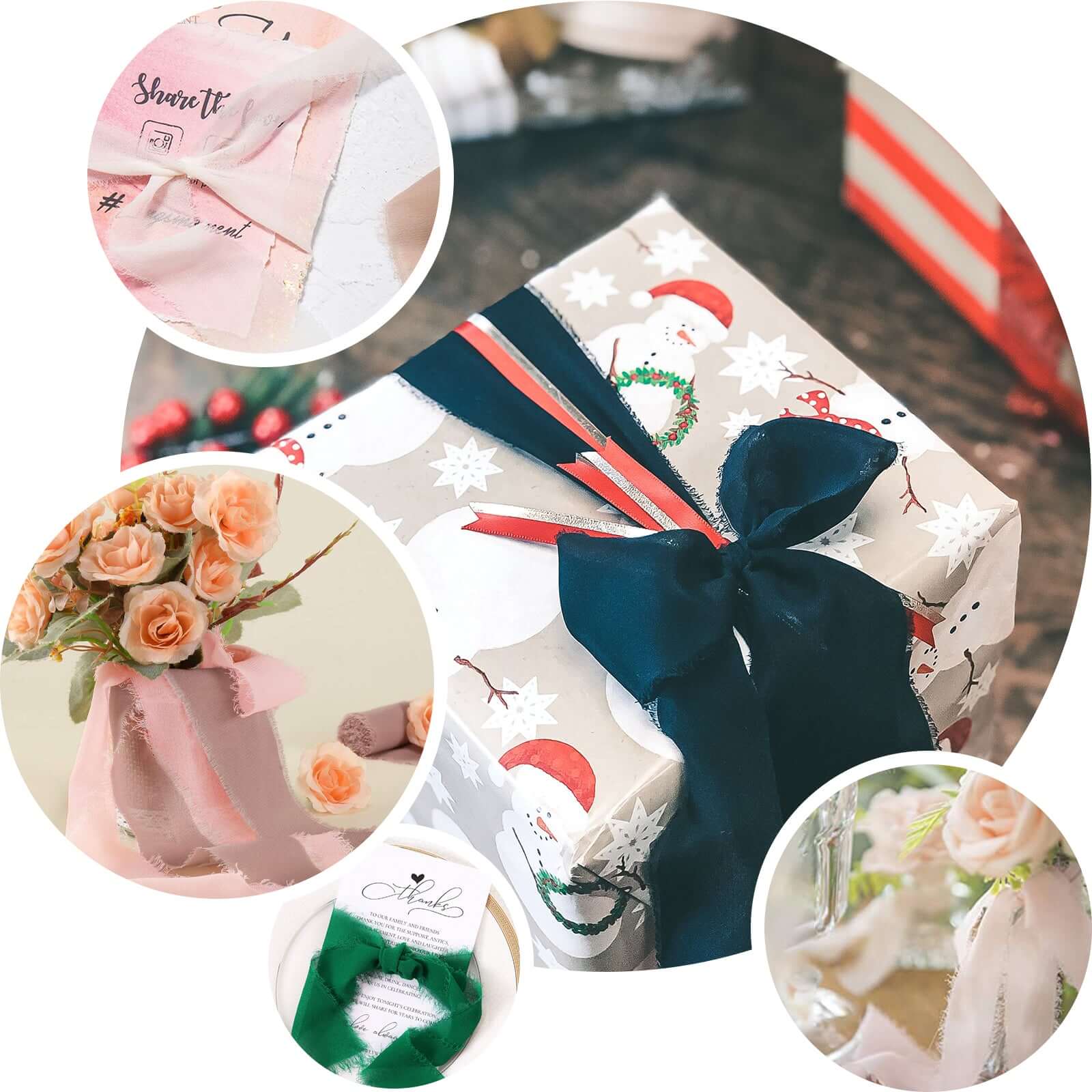 Hot Deal! 2-Pack Royal Blue Silk-Like Chiffon Linen Ribbon Rolls for Bouquets, Wedding Gifts