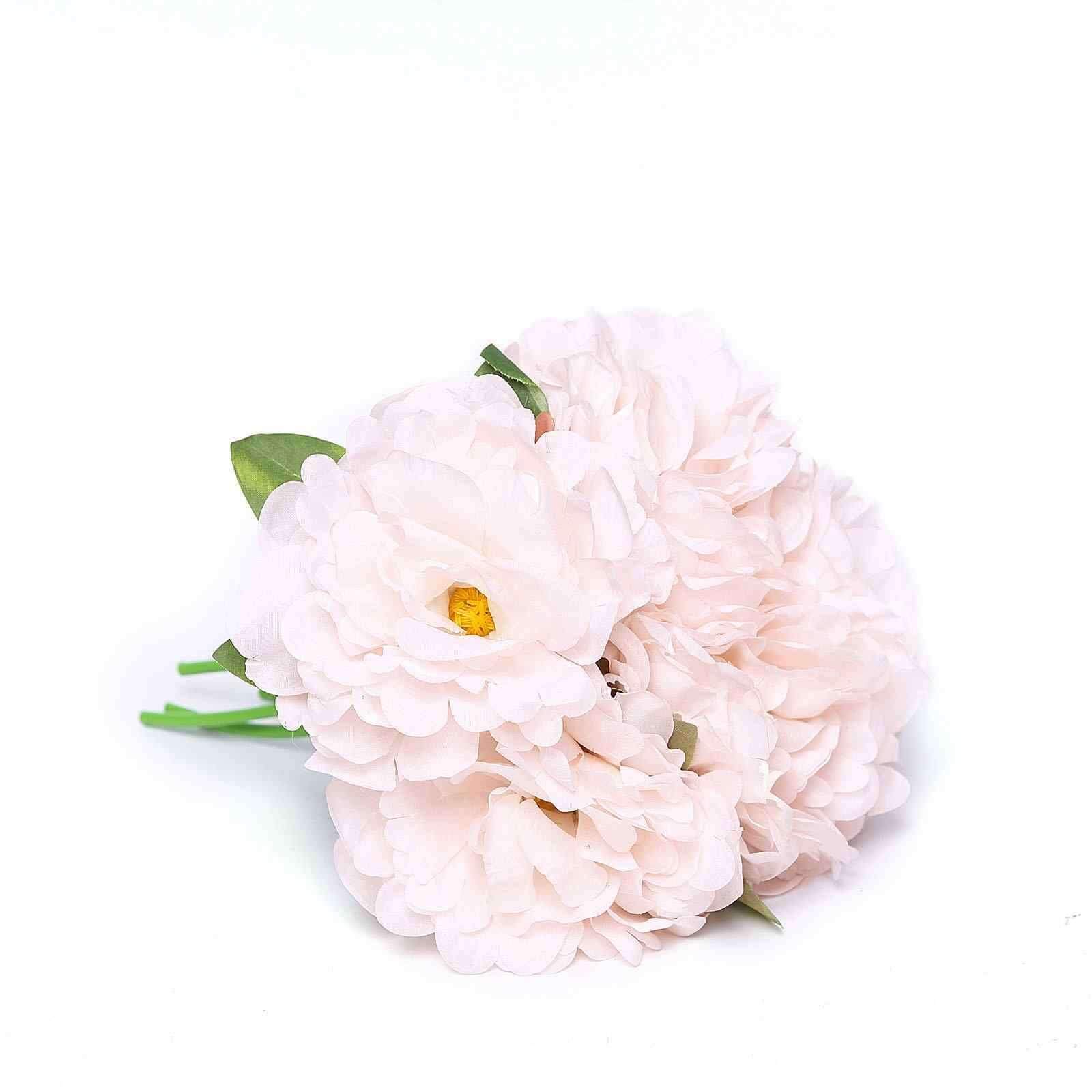 Hot Sale! 11-piece Blush Artificial Silk Peony Flower Bouquet for Various Occasions
