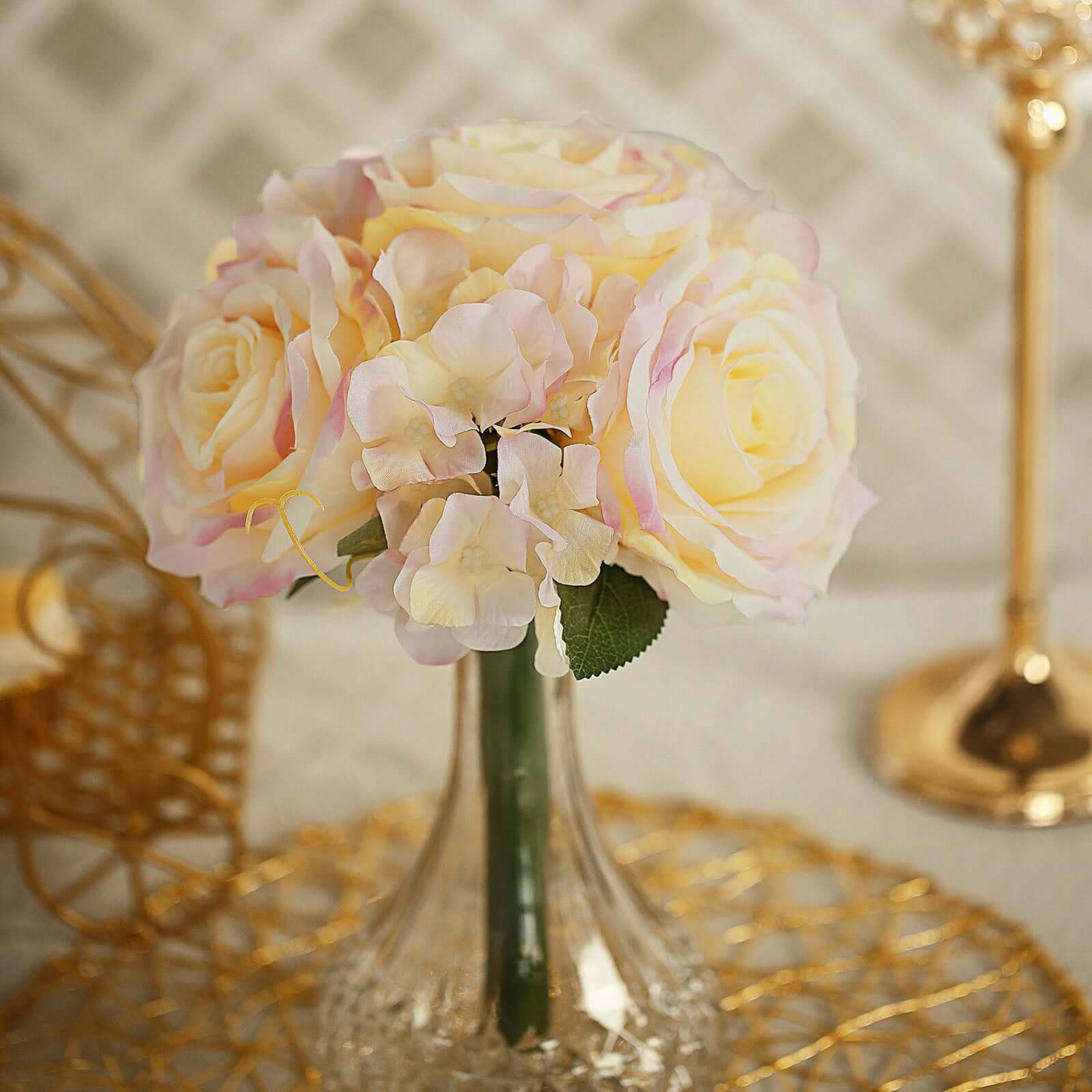 Hot! 2 Pink Artificial Silk Rose and Hydrangea Flower Bouquets