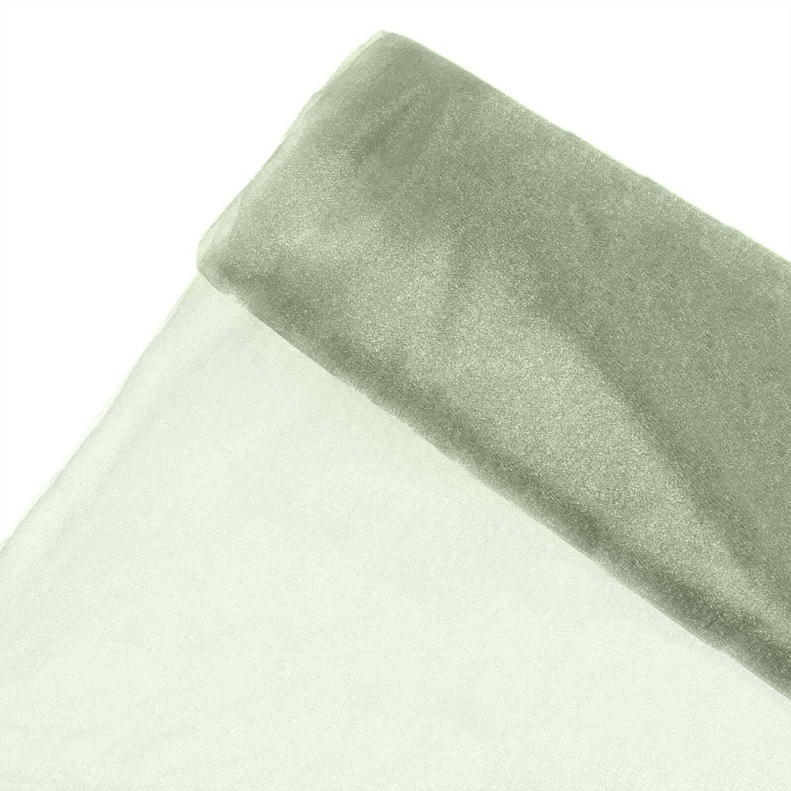 Sage Green Sheer Chiffon Fabric Bolt - 54" x 10 Yards, Ideal for DIY