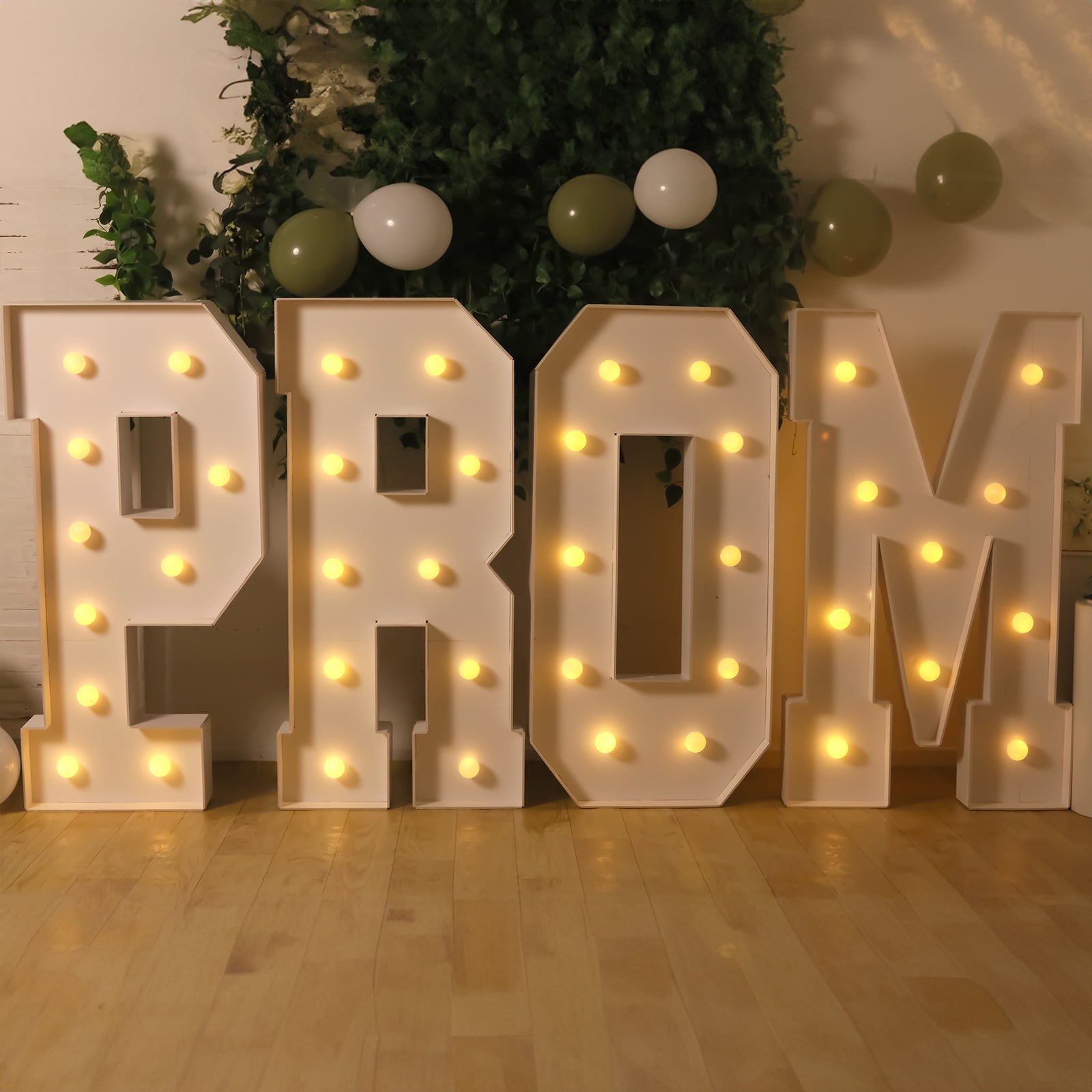 4ft White Giant LED Marquee Letter M with 10 Warm White Battery - Operated LEDs, Glue Gun & Sticks