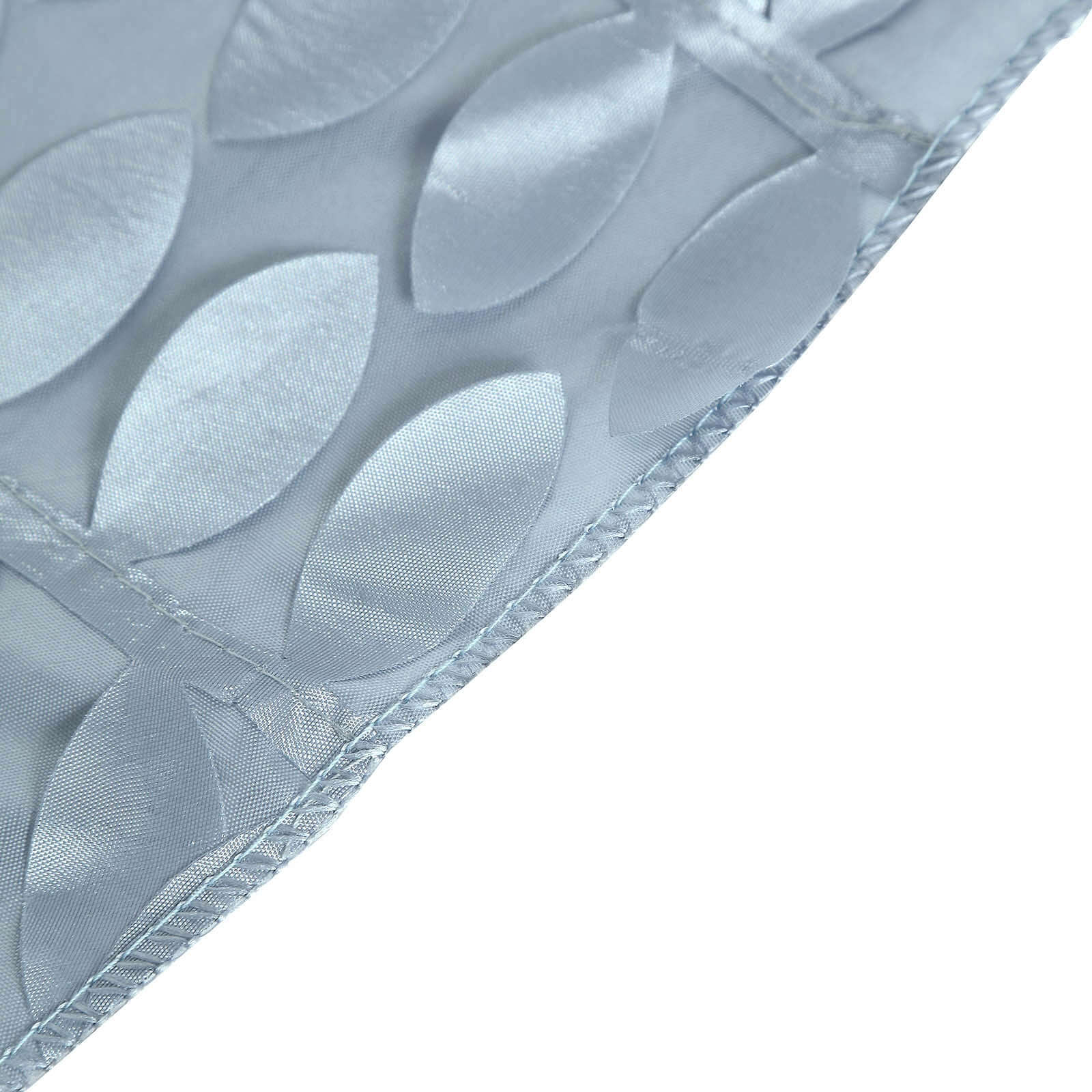Exclusive Dusty Blue Taffeta Rectangle Tablecloth with 3D Leaf Petal Design