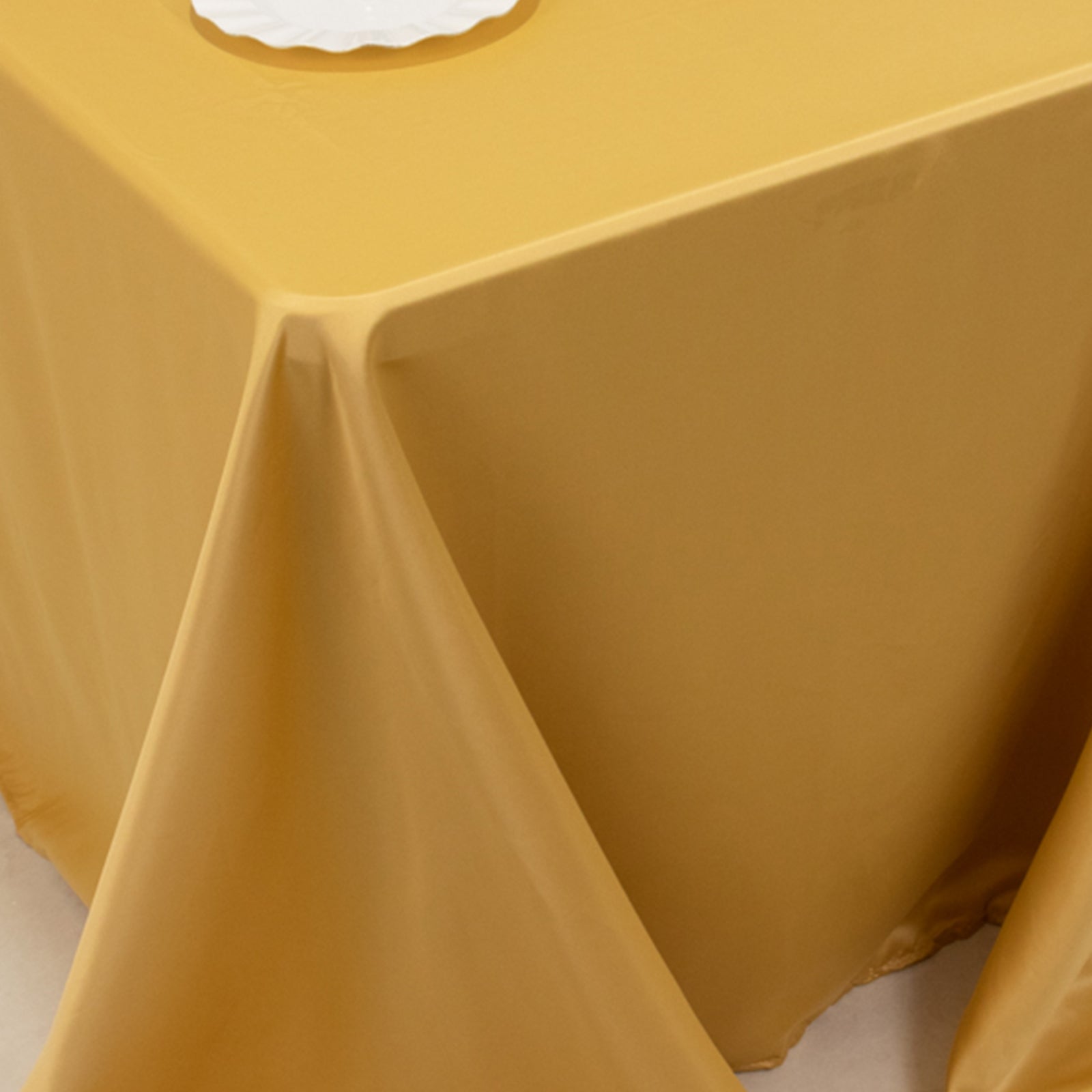 Premium Lamour Satin Champagne Rectangle Tablecloth - Soft, Silk-Like 90x132 Cover