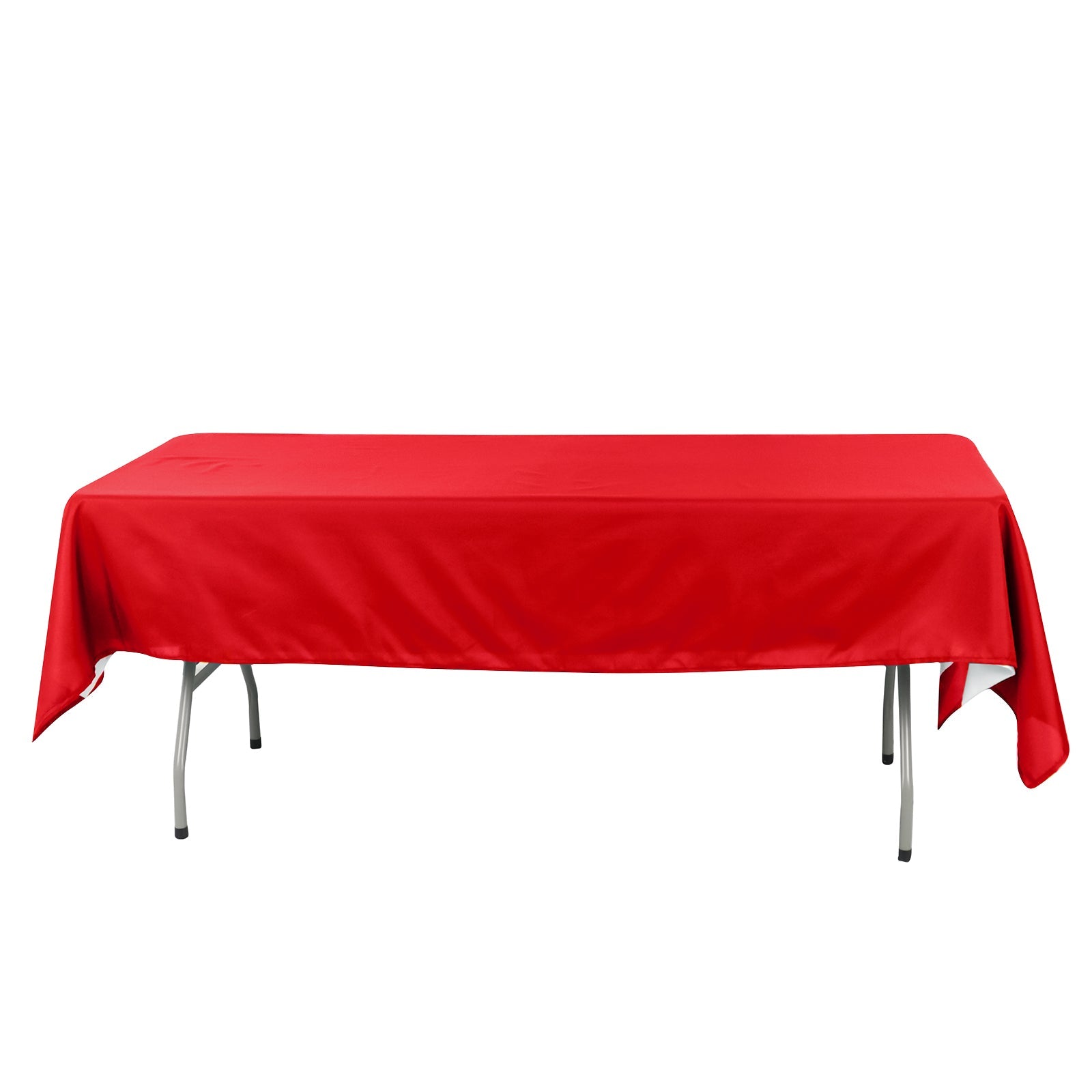 Wrinkle-Resistant Red Cotton Blend Rectangle Tablecloth 60x102