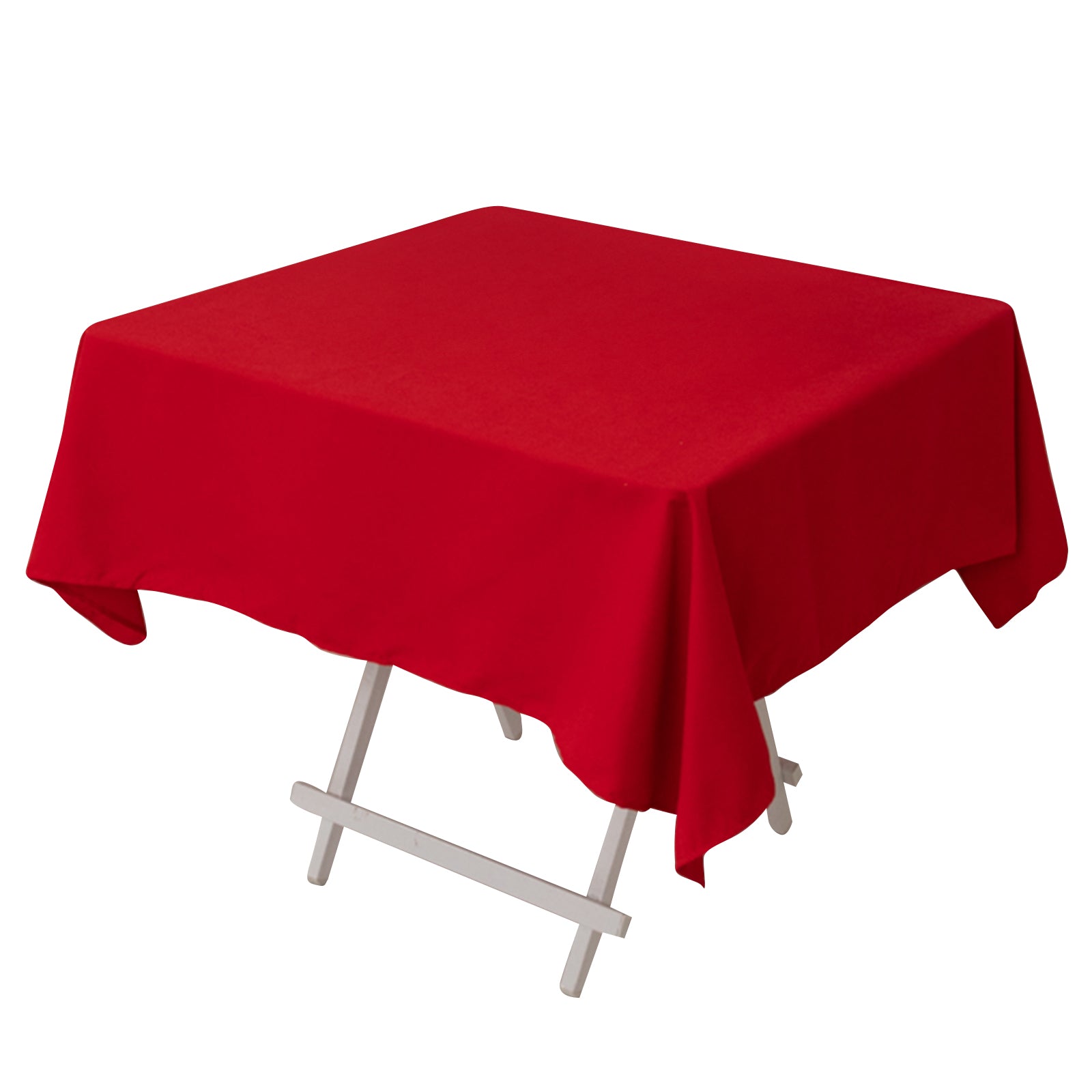 Wrinkle-Resistant Red Cotton Blend 54x54 Square Tablecloth