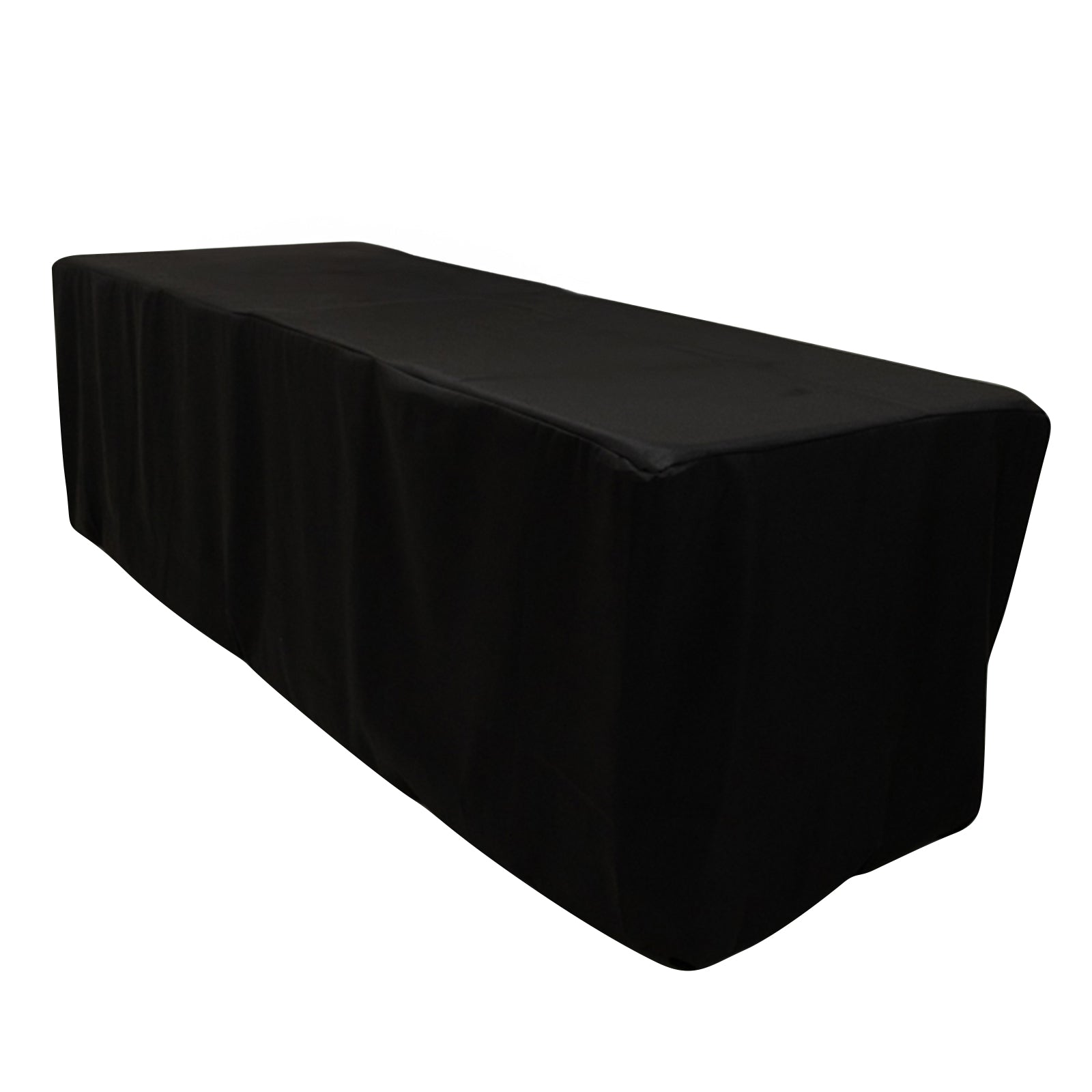 Hot Sale! Black Fitted Polyester Rectangle Tablecloth for 8ft Special Tables (96x24x30)