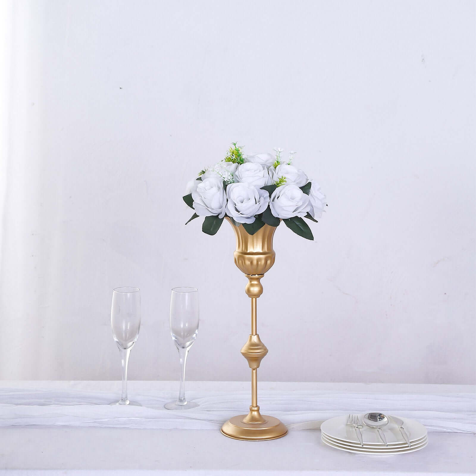 Special Offer: 2 Pack of Artificial White Silk 15-Head Rose Flower Balls for Centerpiece Decor