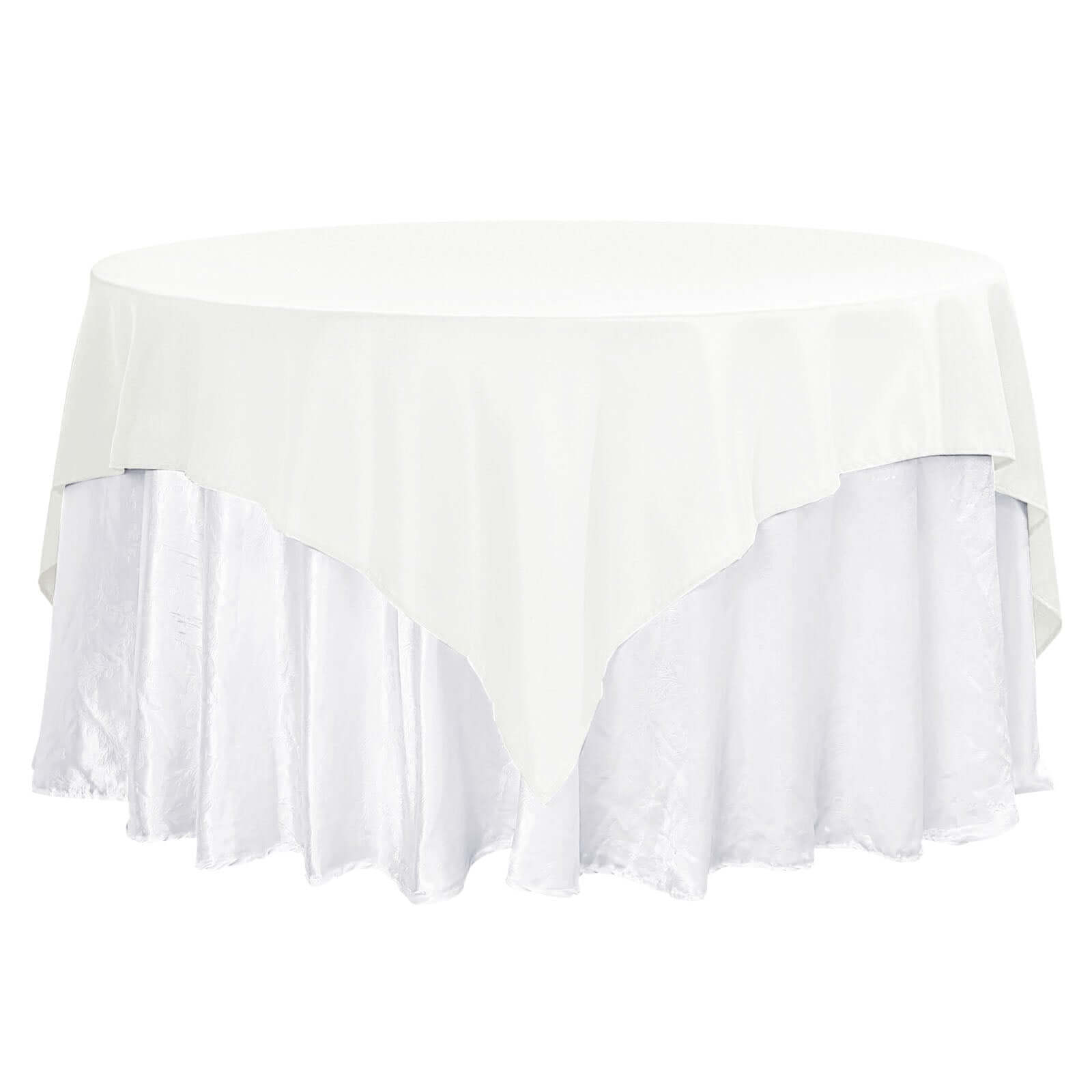 Ivory 70x70 Premium Polyester Wrinkle-Resistant Table Overlay 220GSM