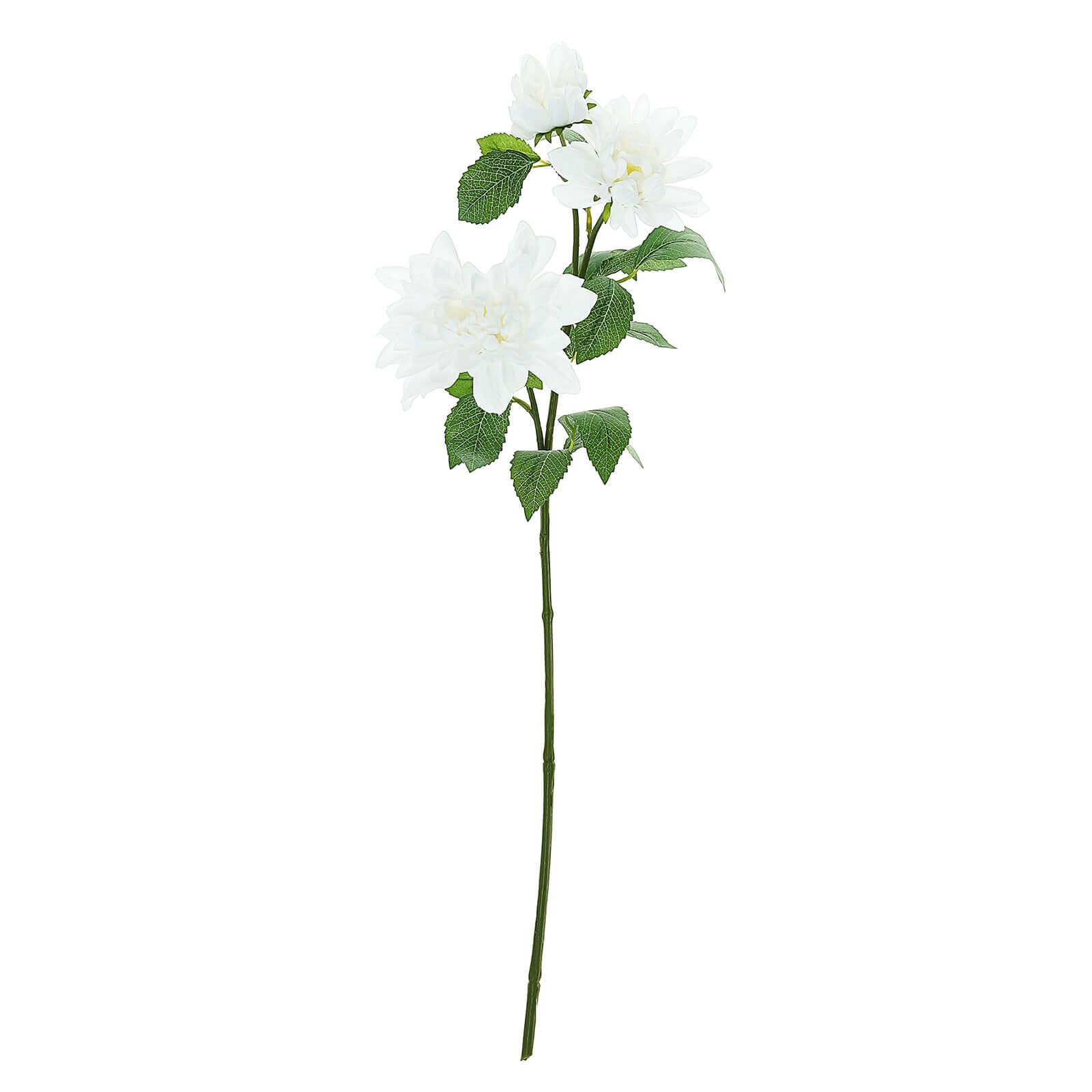 30-Inch Tall White Silk Faux Dahlia Flower Stems for Stunning Arrangements