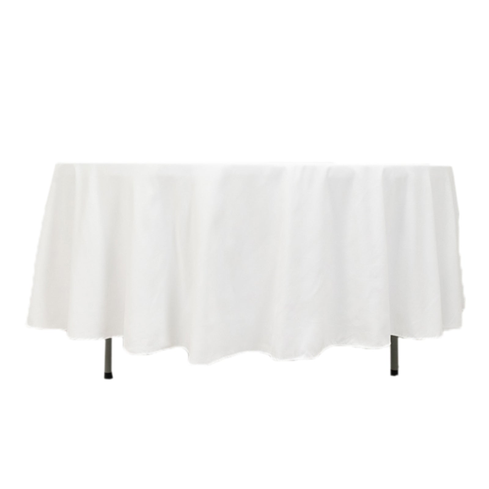 Wrinkle-Resistant 108" White Cotton Blend Round Tablecloth for Various Occasions