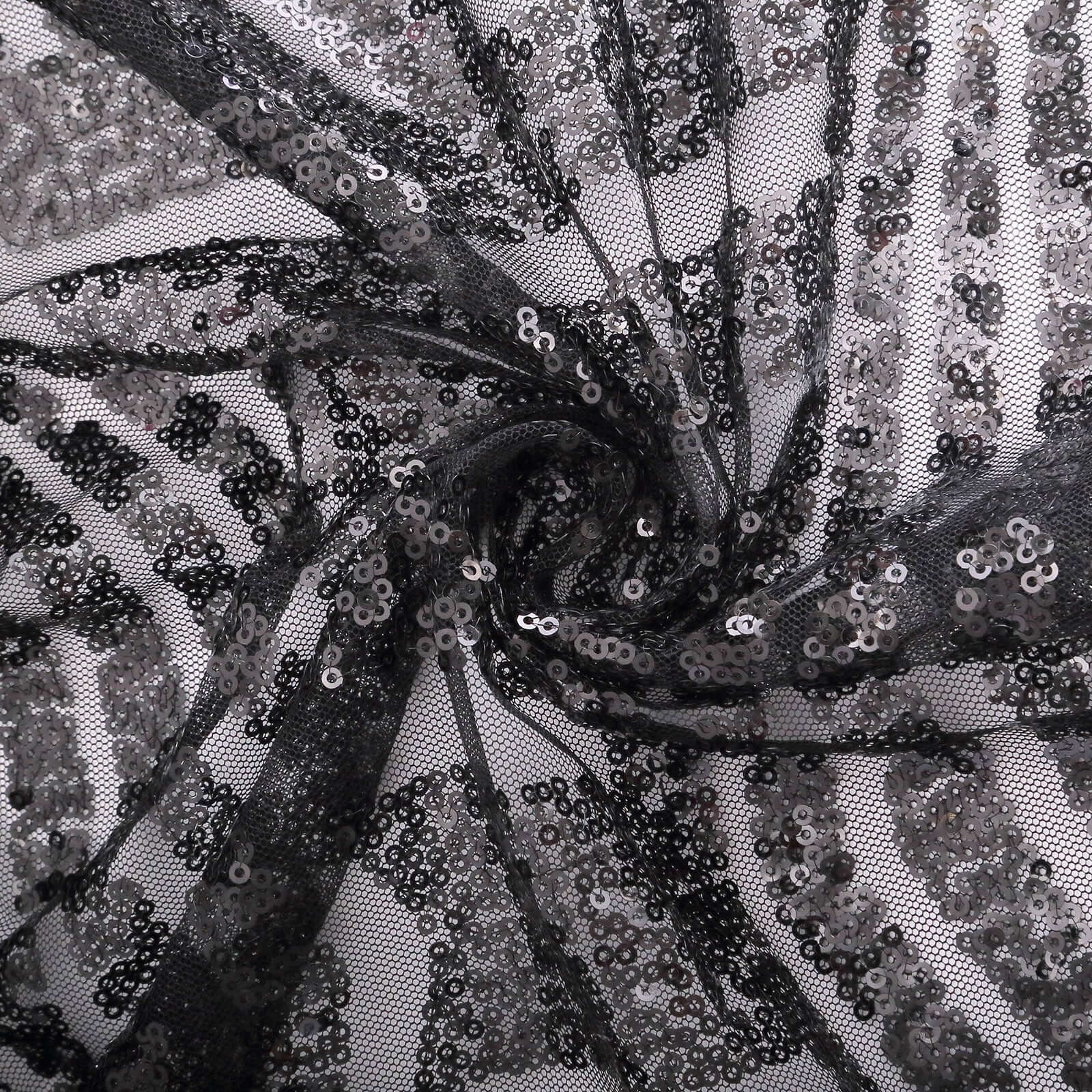 Exclusive Black Sequin Rectangle Tablecloth with Diamond Pattern, 90x132 inches