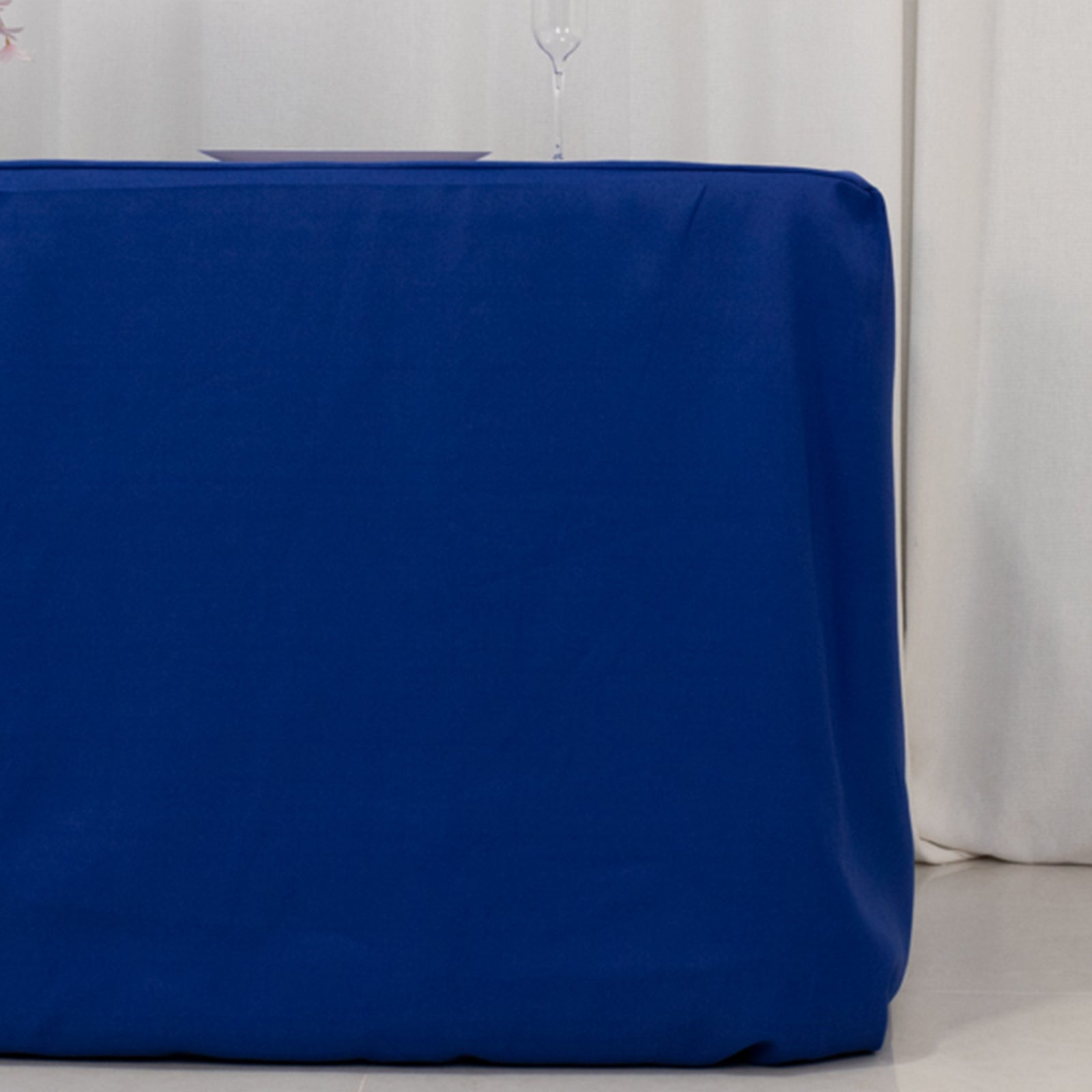 Hot Sale! 6ft Royal Blue Premium Polyester 220GSM Fitted Rectangle Tablecloth for Banquets