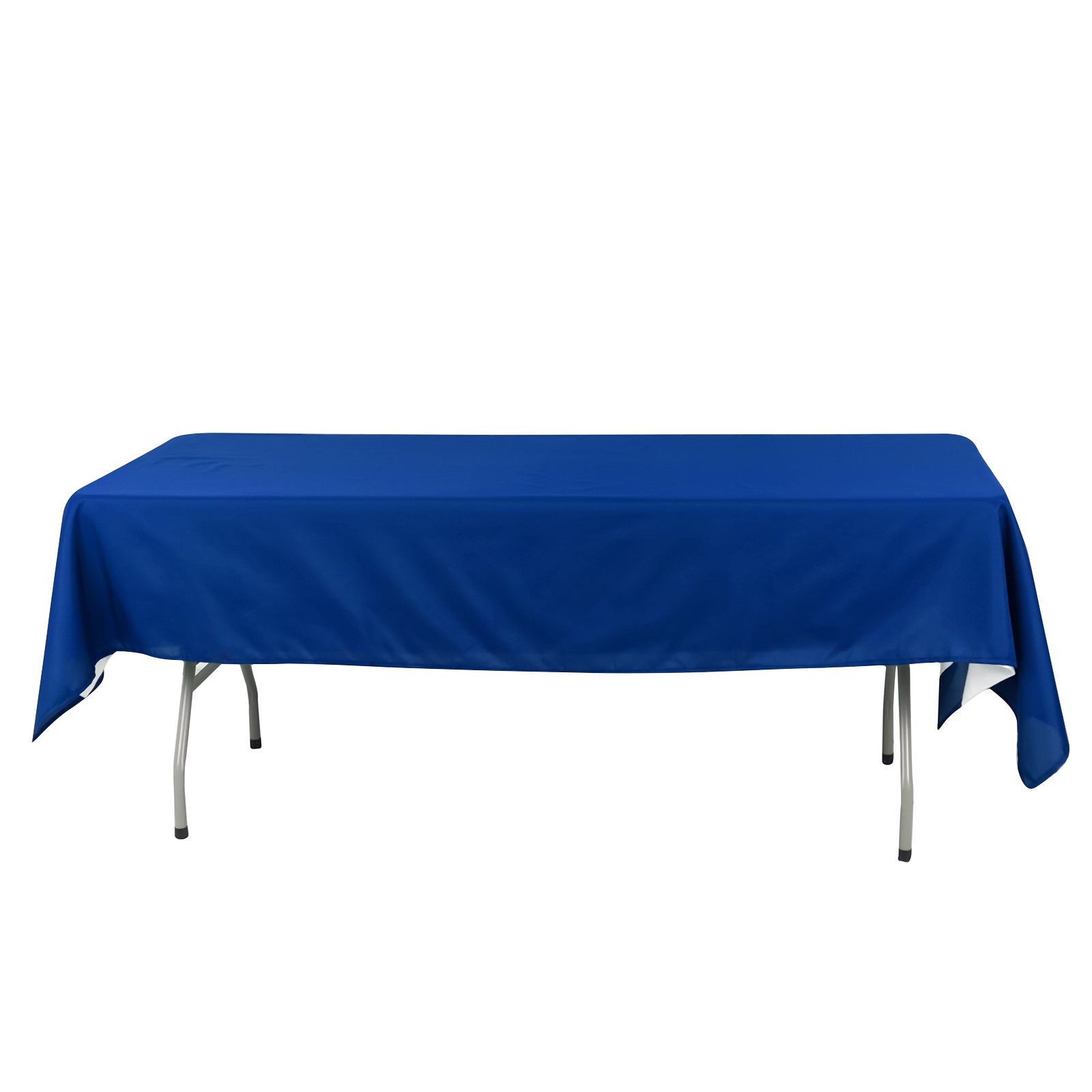 Wrinkle-Resistant Royal Blue Cotton Blend 60x102 Rectangle Tablecloth - Ideal for Events!