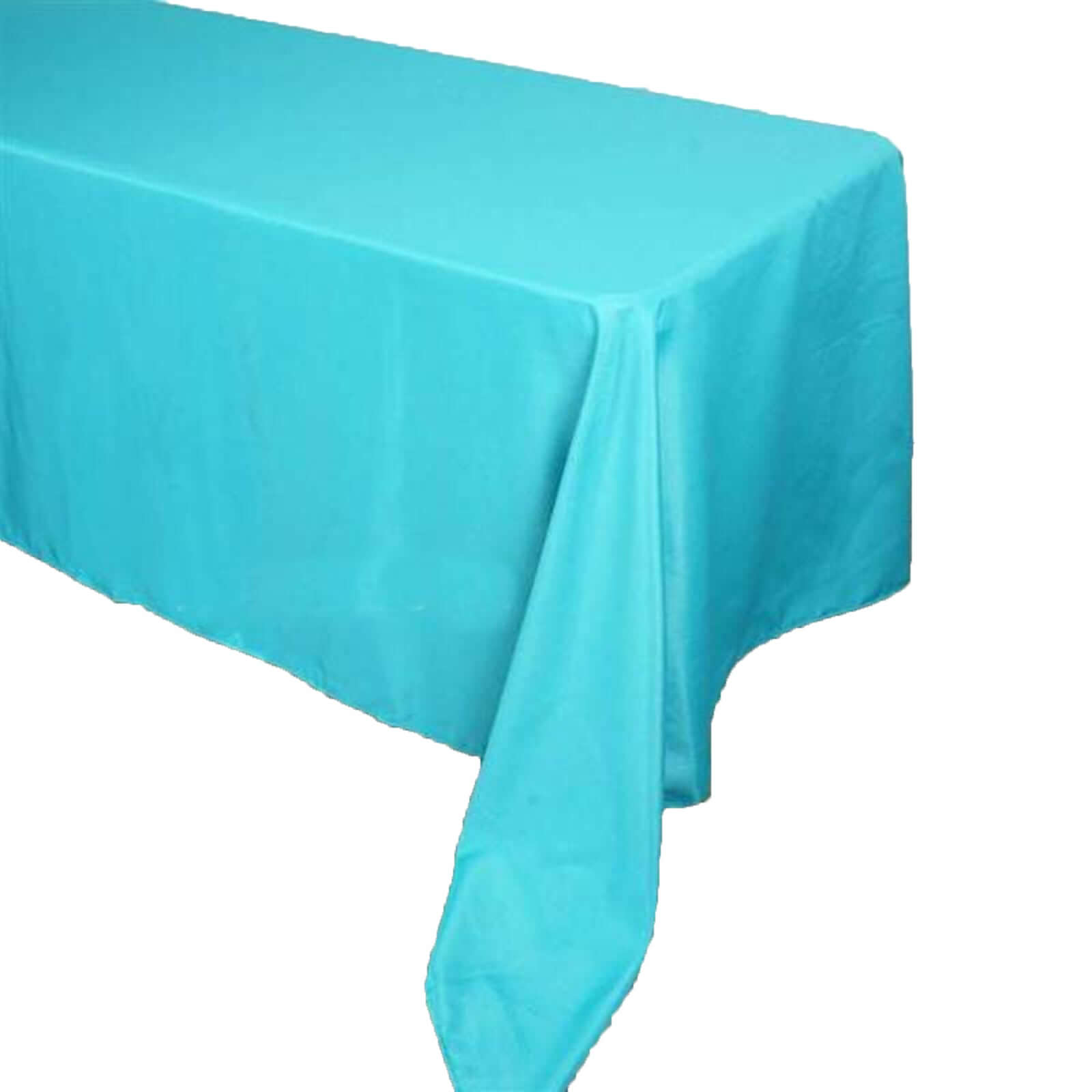 Turquoise Seamless Wrinkle-Resistant 90x156 Polyester Rectangle Tablecloth - Perfect for Events